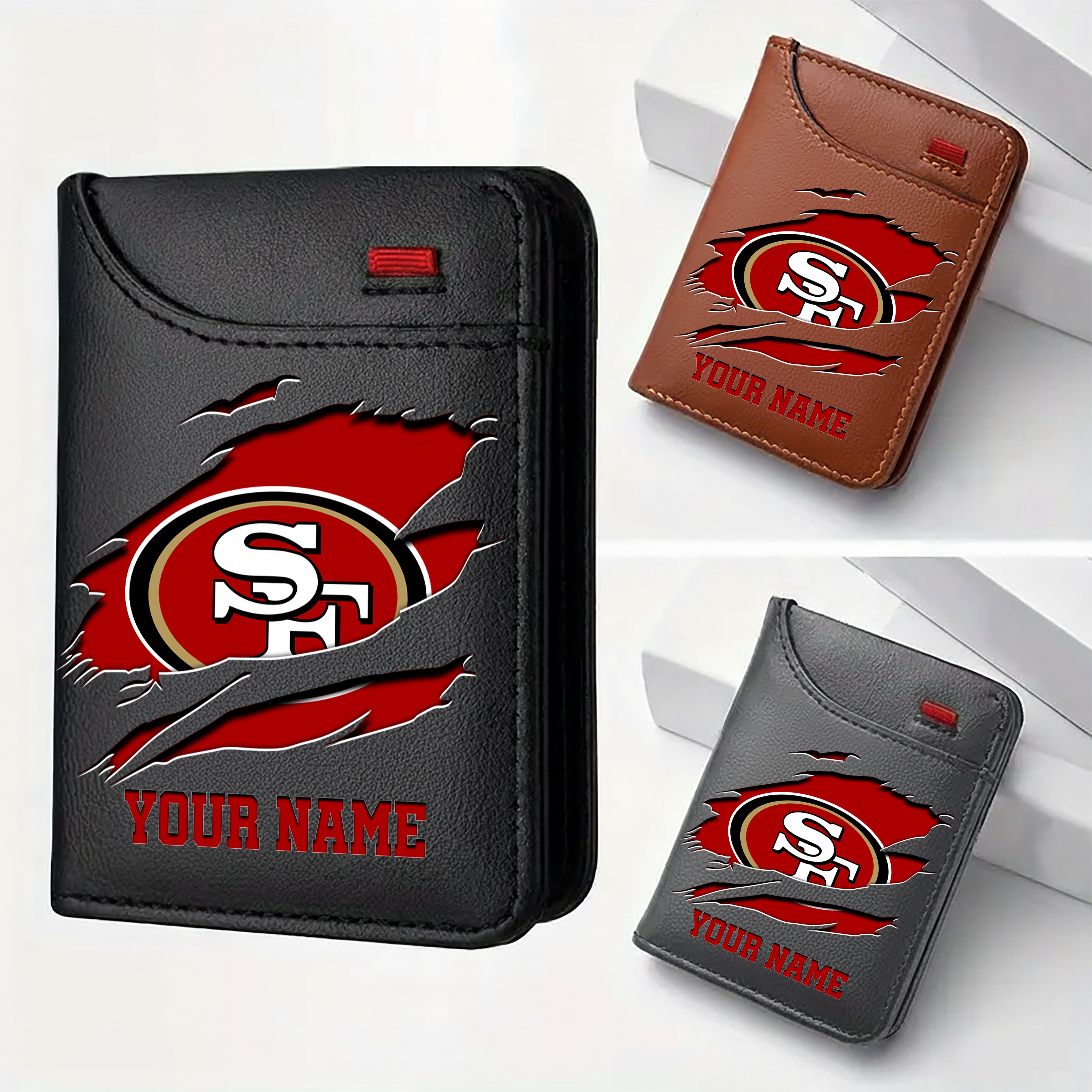 San Francisco 49ers Men Wallet Custom Your Name, Football Team Men Wallet For Fans, Gifts For Football Lovers EHIVM-11194522N