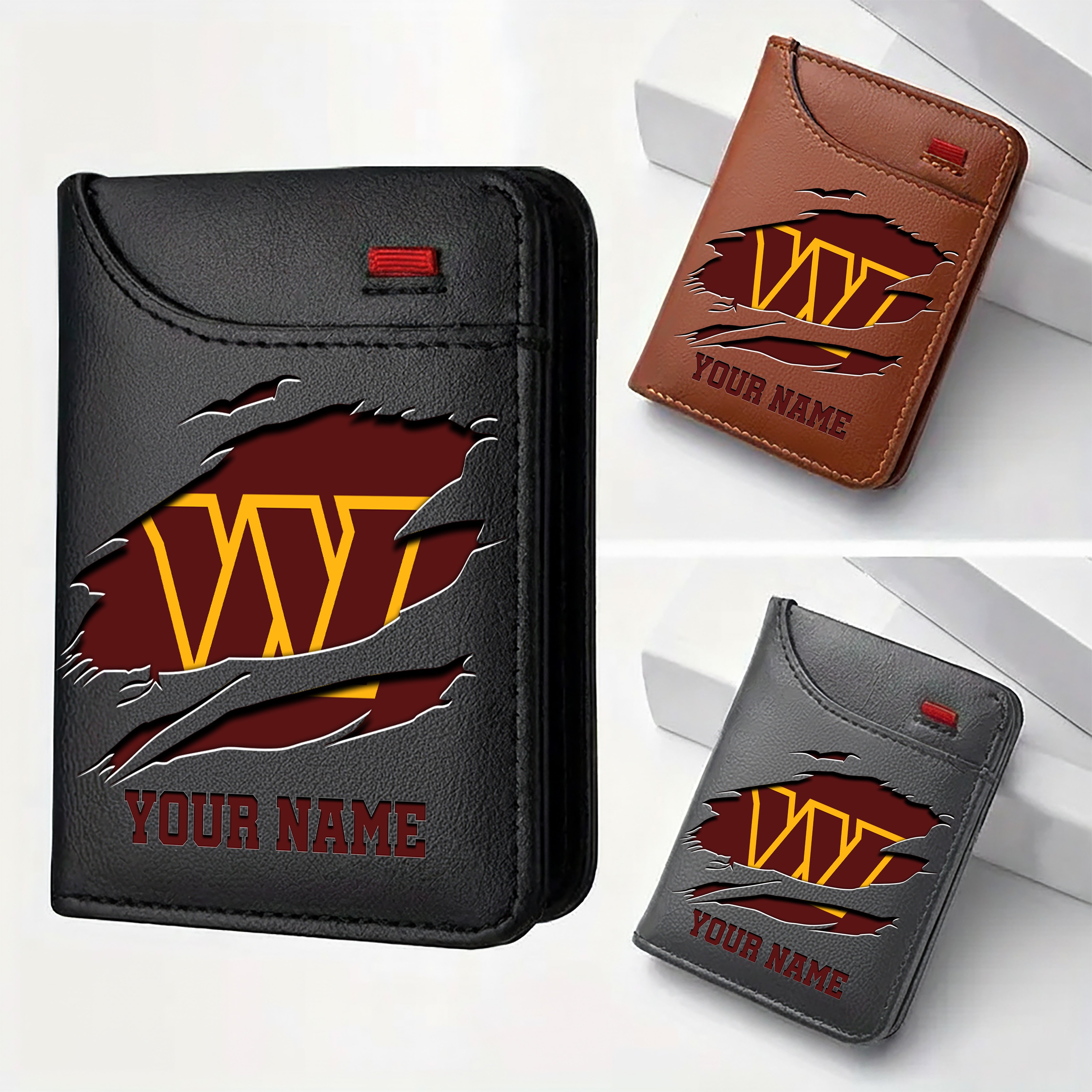 Washington Commanders Men Wallet Custom Your Name, Football Team Men Wallet For Fans, Gifts For Football Lovers EHIVM-11194522N