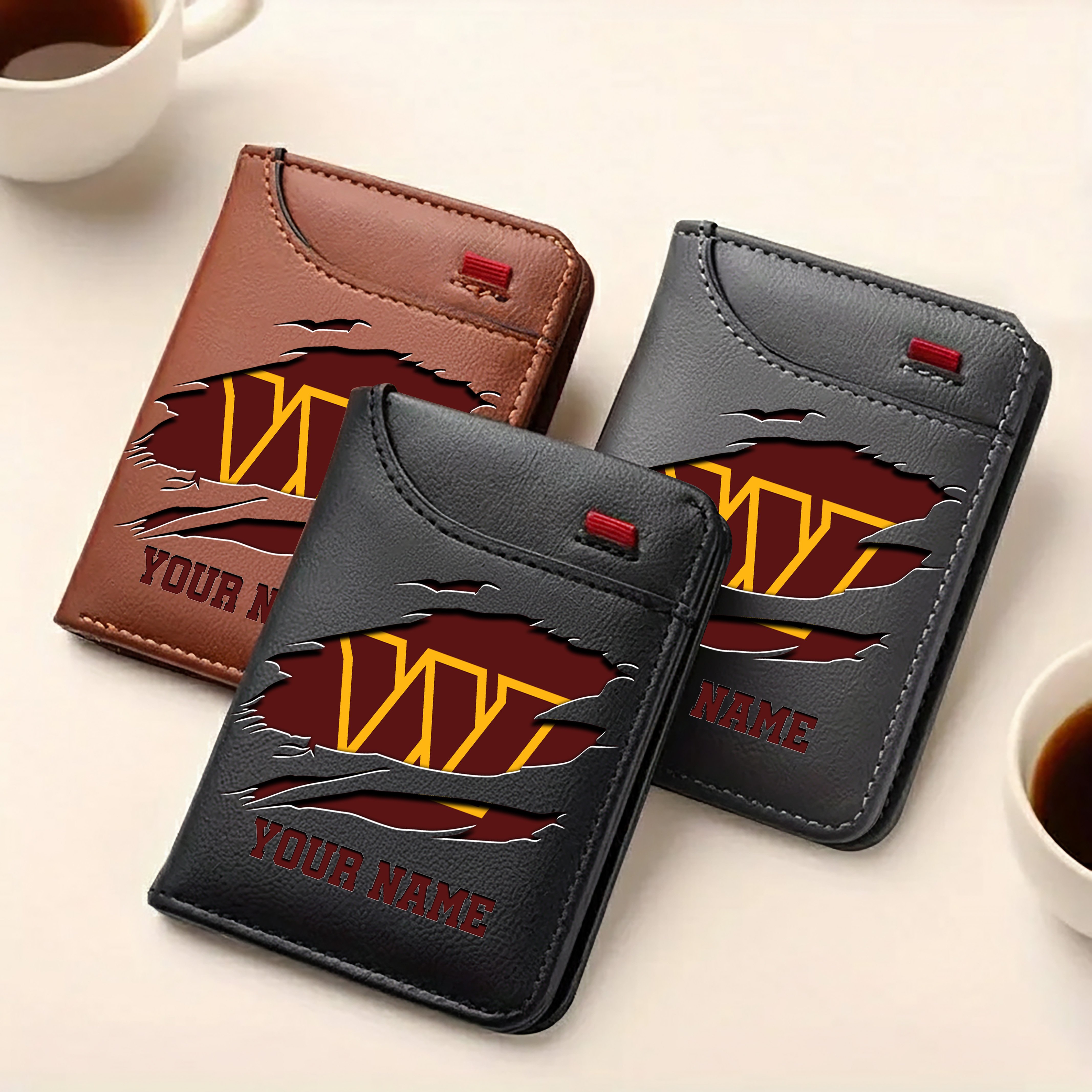 Alternative view of Washington Commanders Men Wallet Custom Your Name, Football Team Men Wallet For Fans, Gifts For Football Lovers EHIVM-11194522N