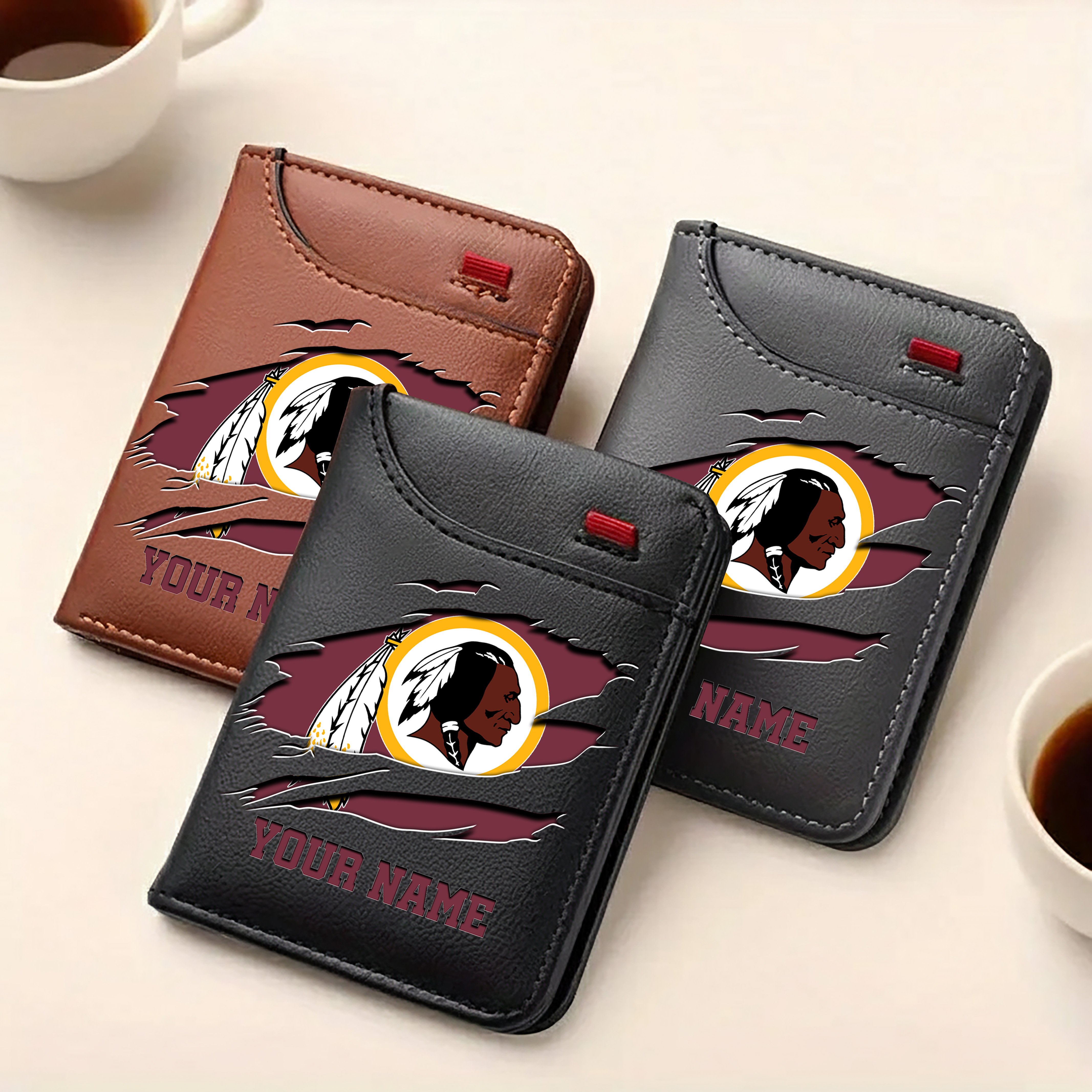 Alternative view of Washington Redskins Men Wallet Custom Your Name, Football Team Men Wallet For Fans, Gifts For Football Lovers EHIVM-11194522N