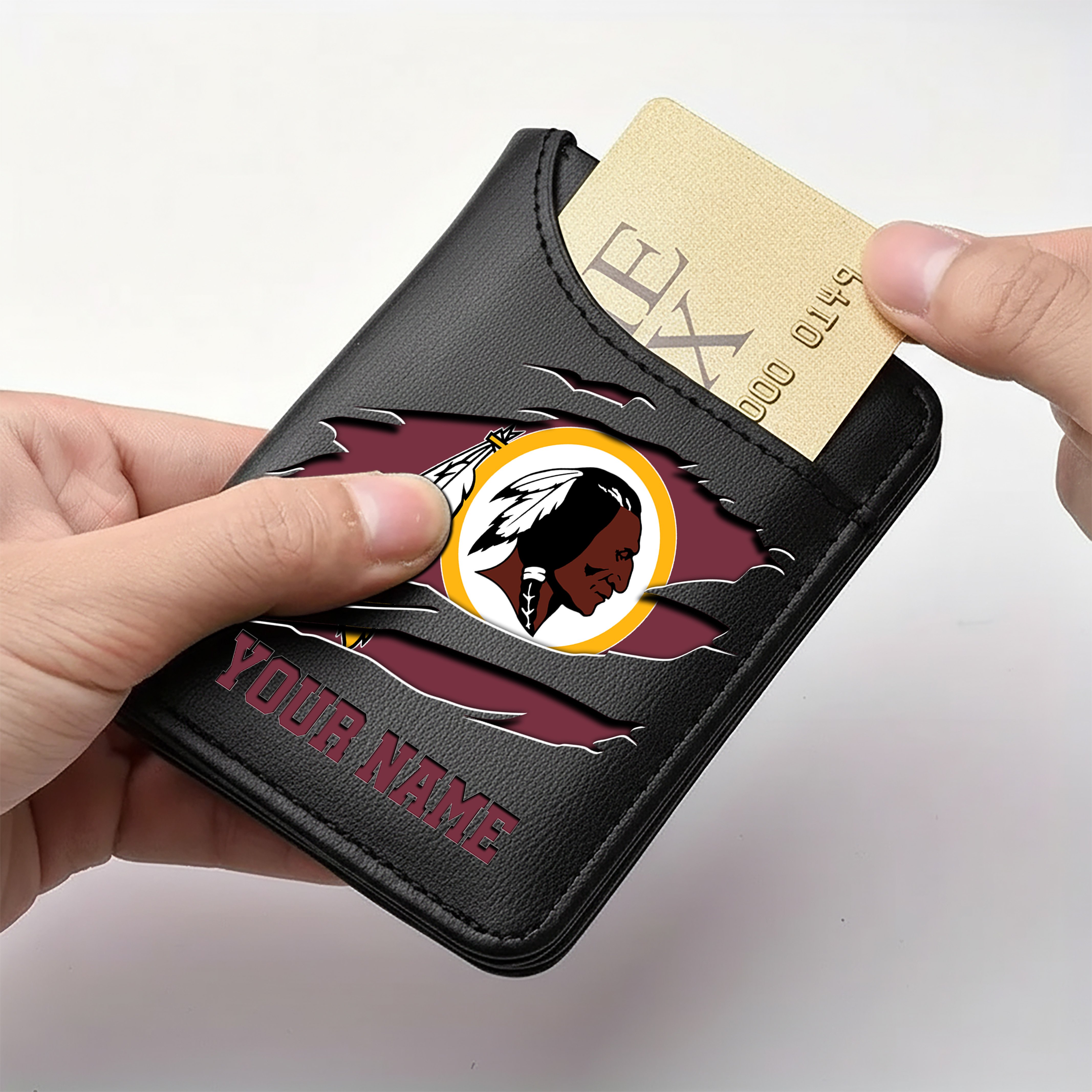 Washington Redskins Men Wallet Custom Your Name, Football Team Men Wallet For Fans, Gifts For Football Lovers EHIVM-11194522N - Image 3