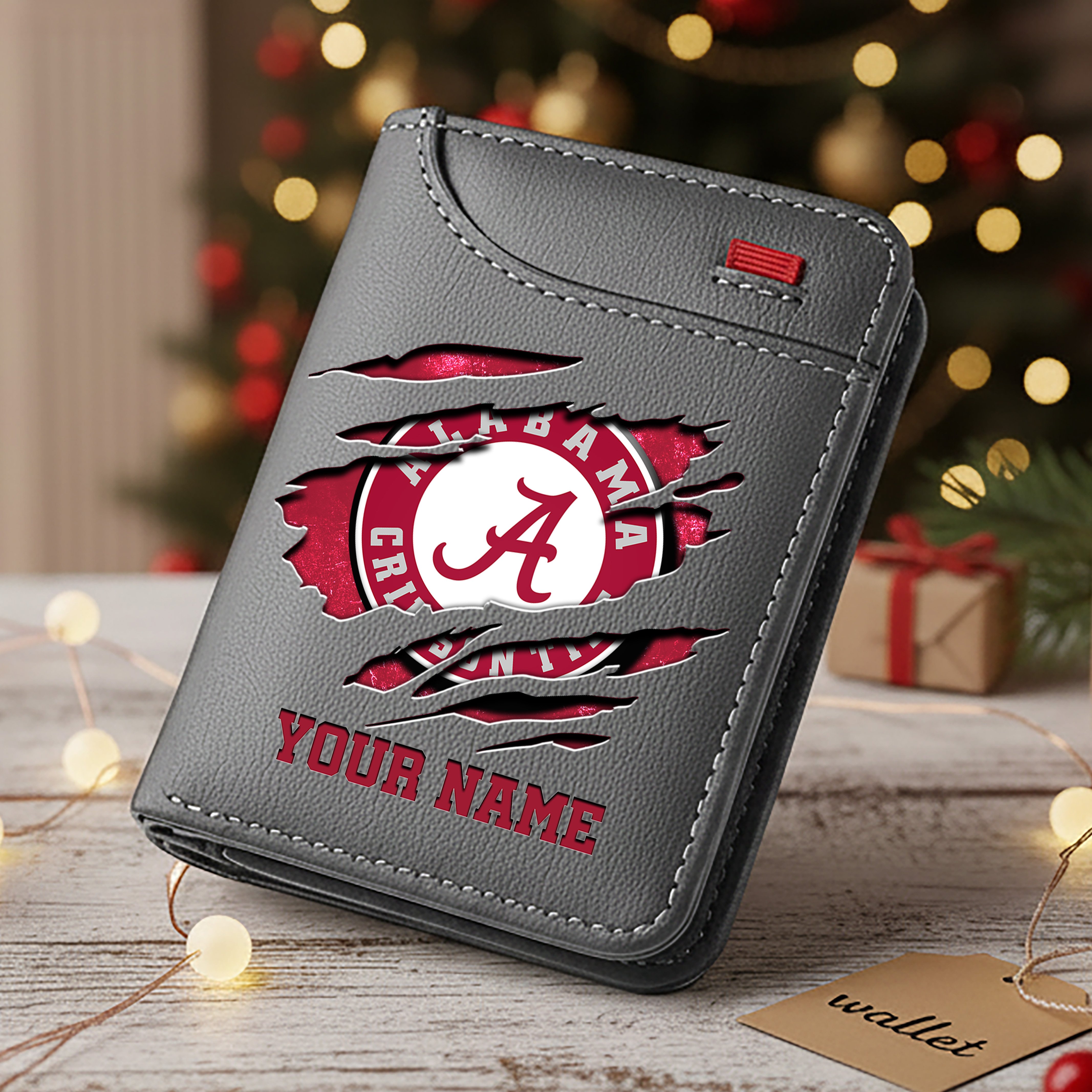 Alternative view of Alabama Crimson Tide Men Wallet Custom Your Name, Football Team Men Wallet For Fans, Gifts For Football Lovers EHIVM-11194526A
