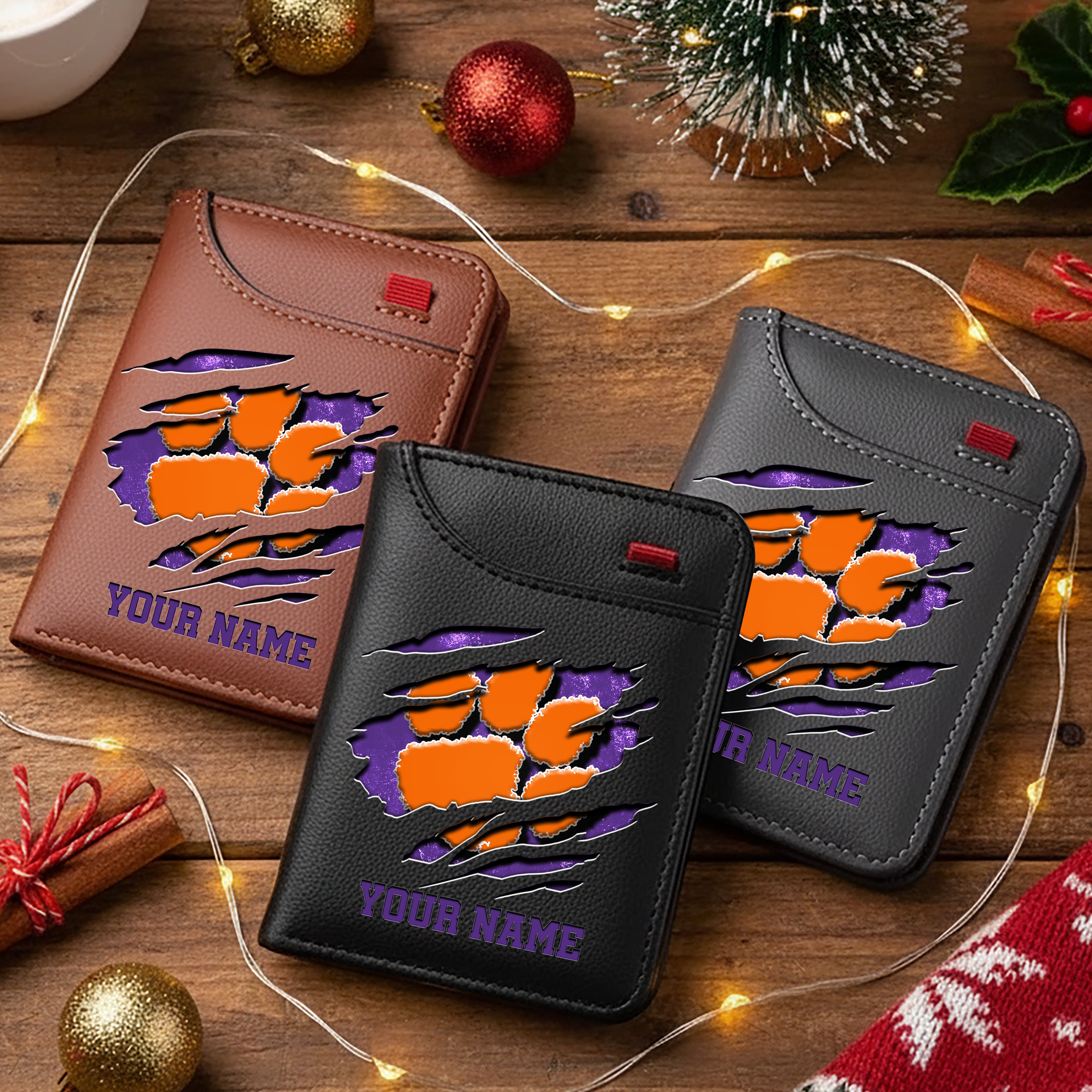 Clemson Tigers Men Wallet Custom Your Name, Football Team Men Wallet For Fans, Gifts For Football Lovers EHIVM-11194526A
