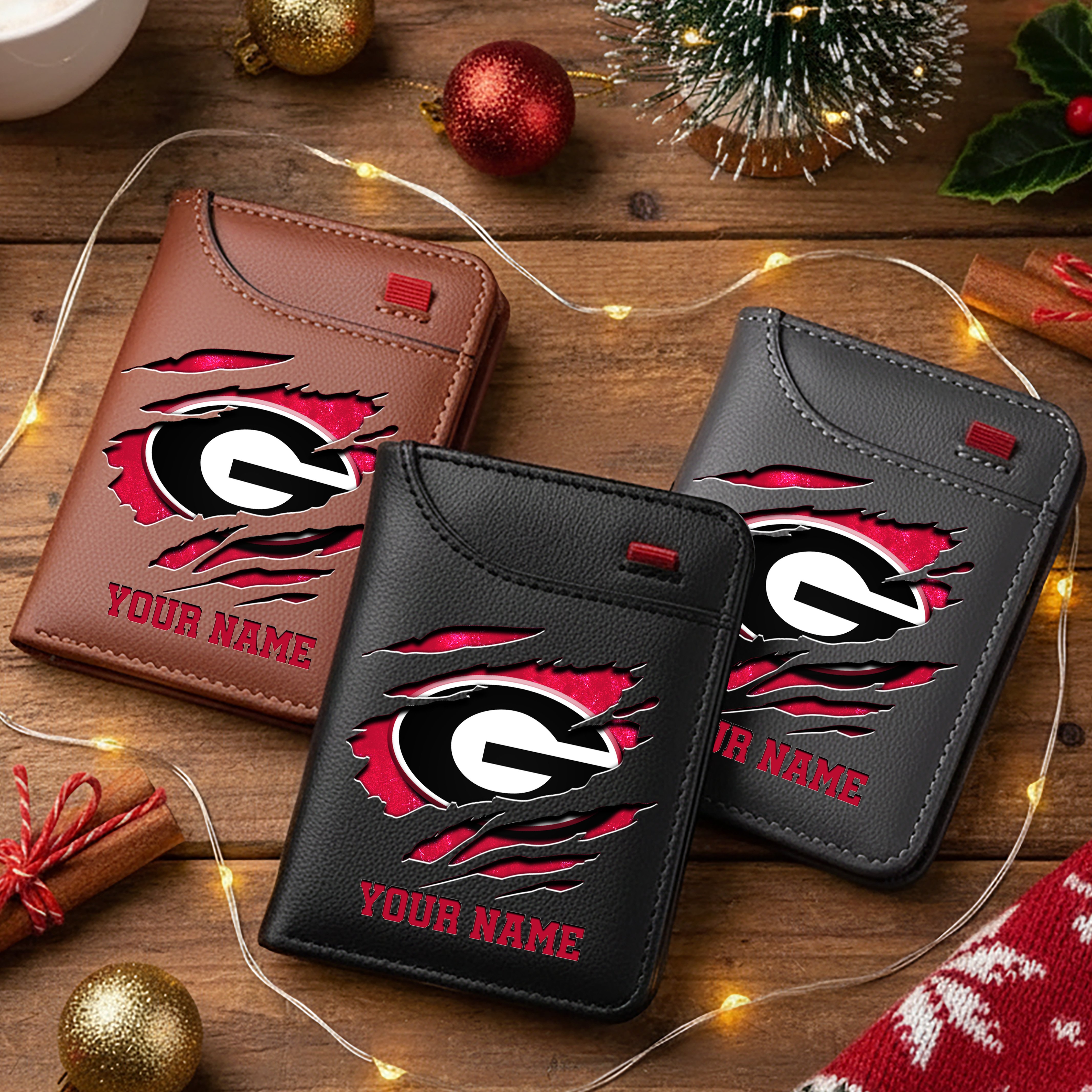 Georgia Bulldogs Men Wallet Custom Your Name, Football Team Men Wallet For Fans, Gifts For Football Lovers EHIVM-11194526A