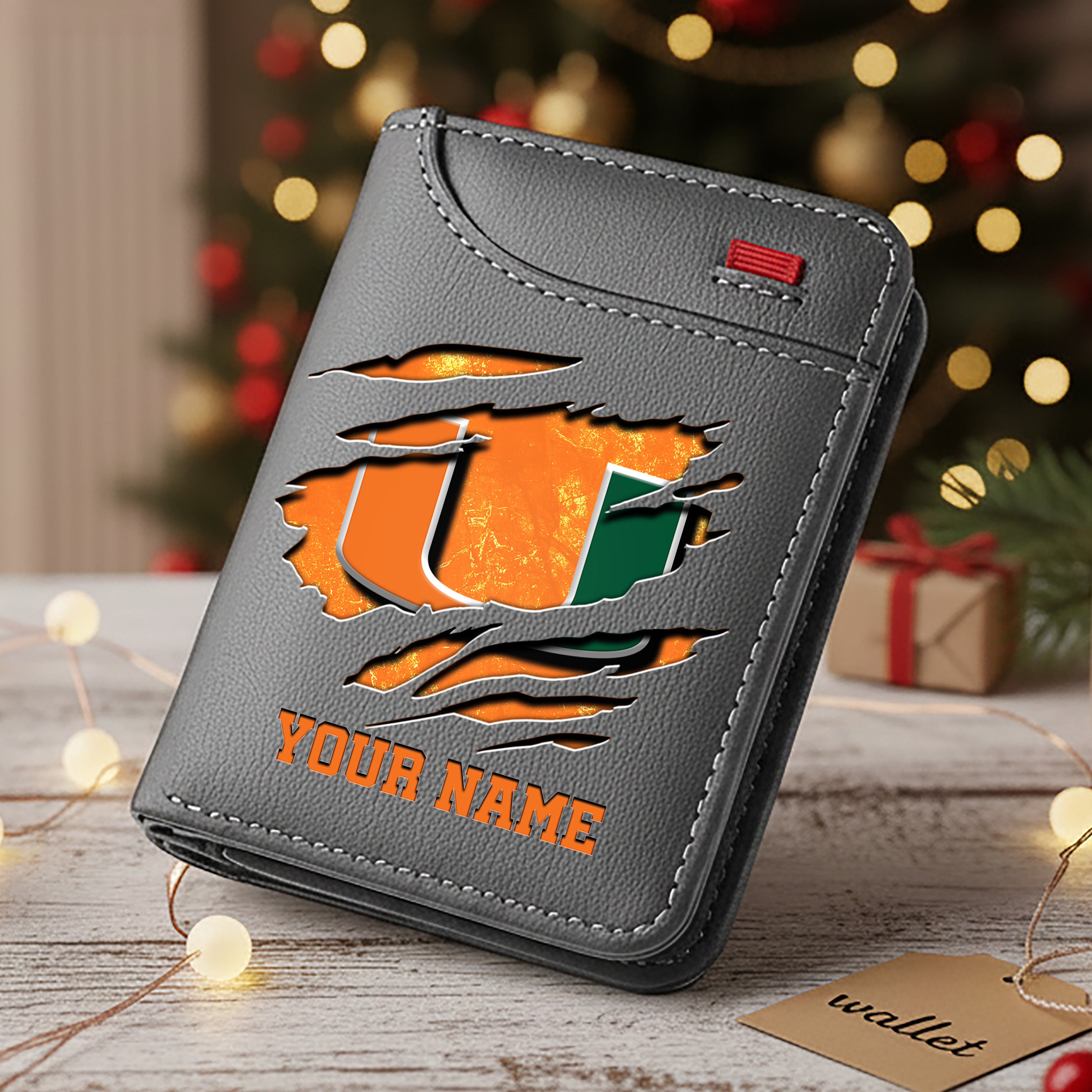 Alternative view of Miami Hurricanes Men Wallet Custom Your Name, Football Team Men Wallet For Fans, Gifts For Football Lovers EHIVM-11194526A