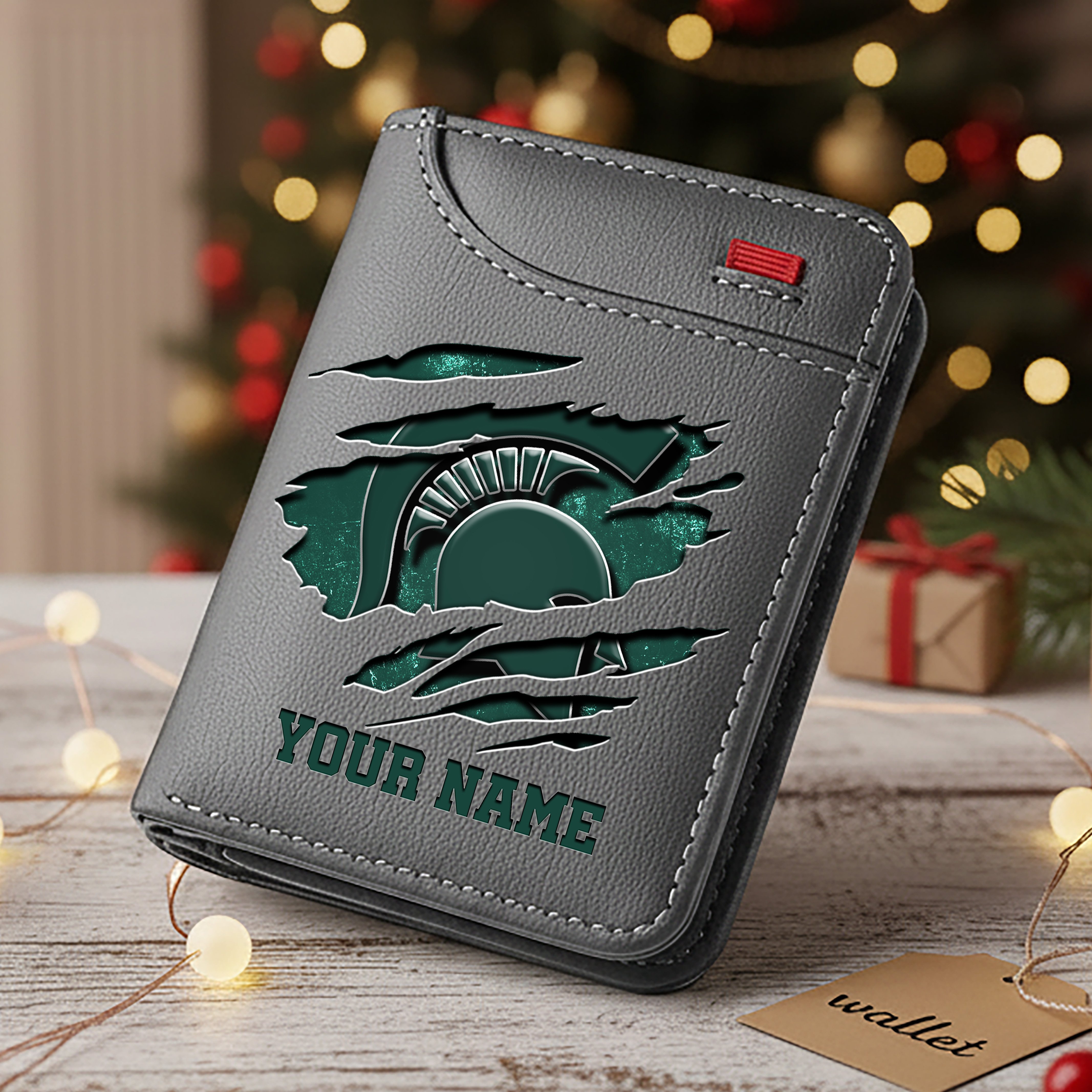 Alternative view of Michigan State Spartans Men Wallet Custom Your Name, Football Team Men Wallet For Fans, Gifts For Football Lovers EHIVM-11194526A