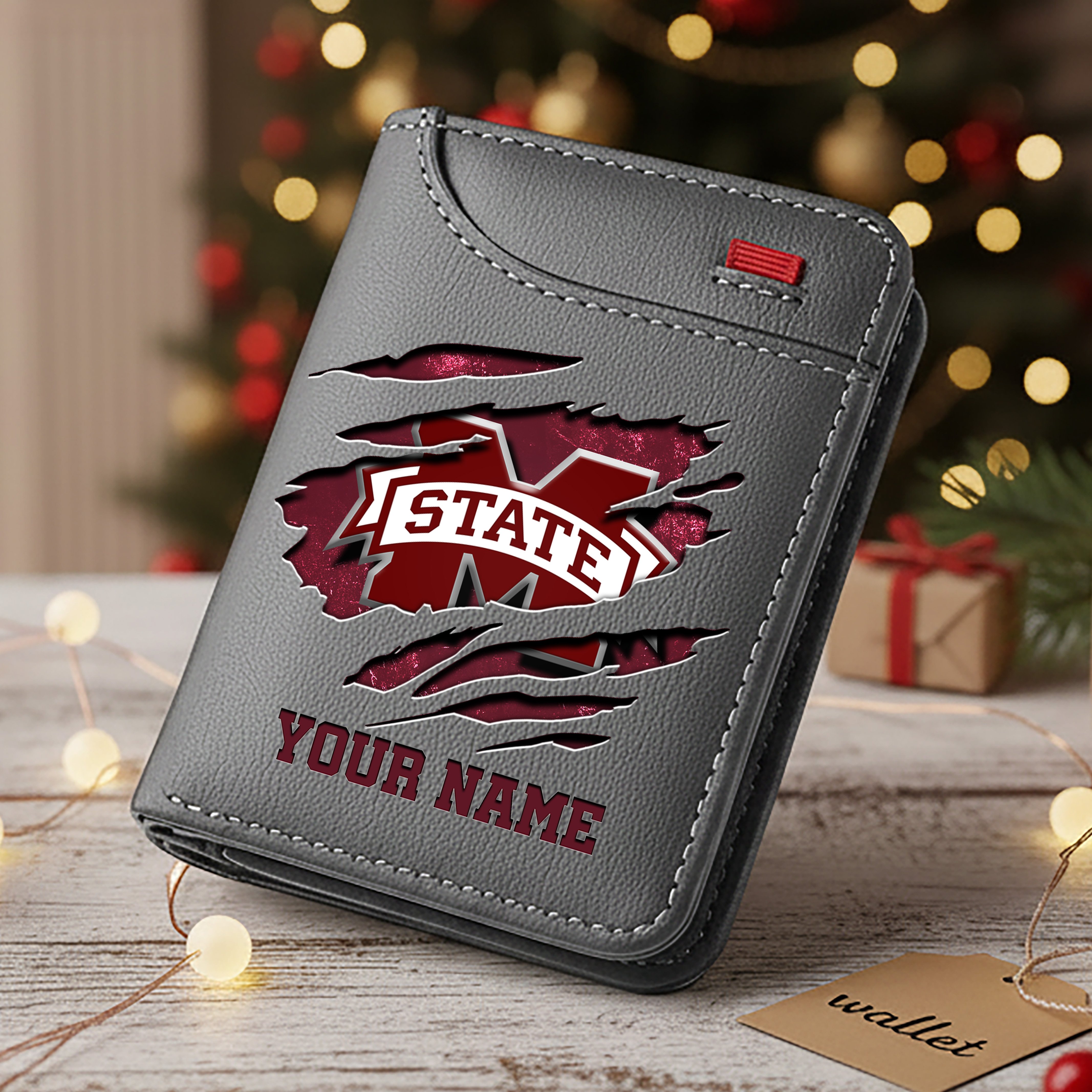 Alternative view of Mississippi State Bulldogs Men Wallet Custom Your Name, Football Team Men Wallet For Fans, Gifts For Football Lovers EHIVM-11194526A