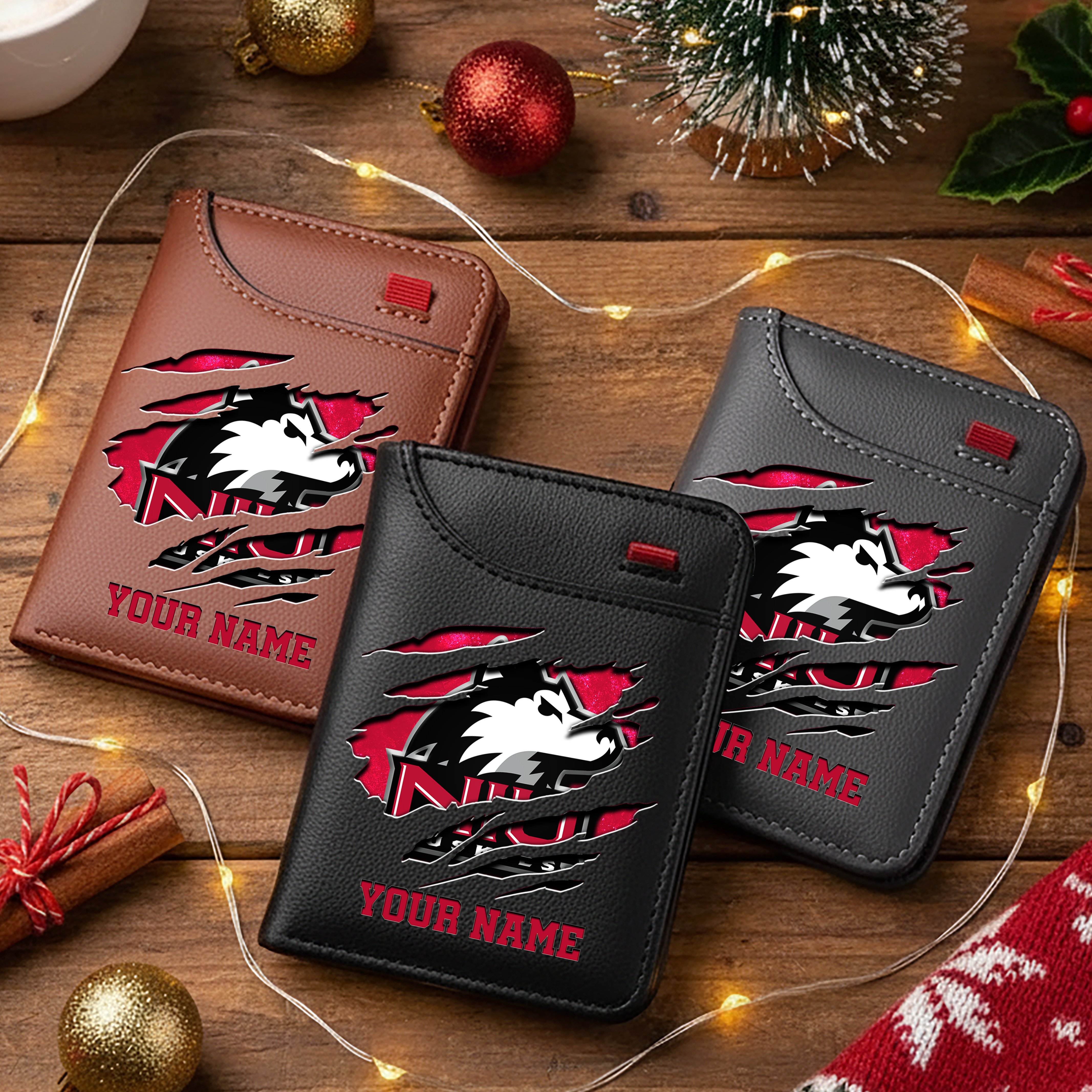 Northern Illinois Huskies Men Wallet Custom Your Name, Football Team Men Wallet For Fans, Gifts For Football Lovers EHIVM-11194526A