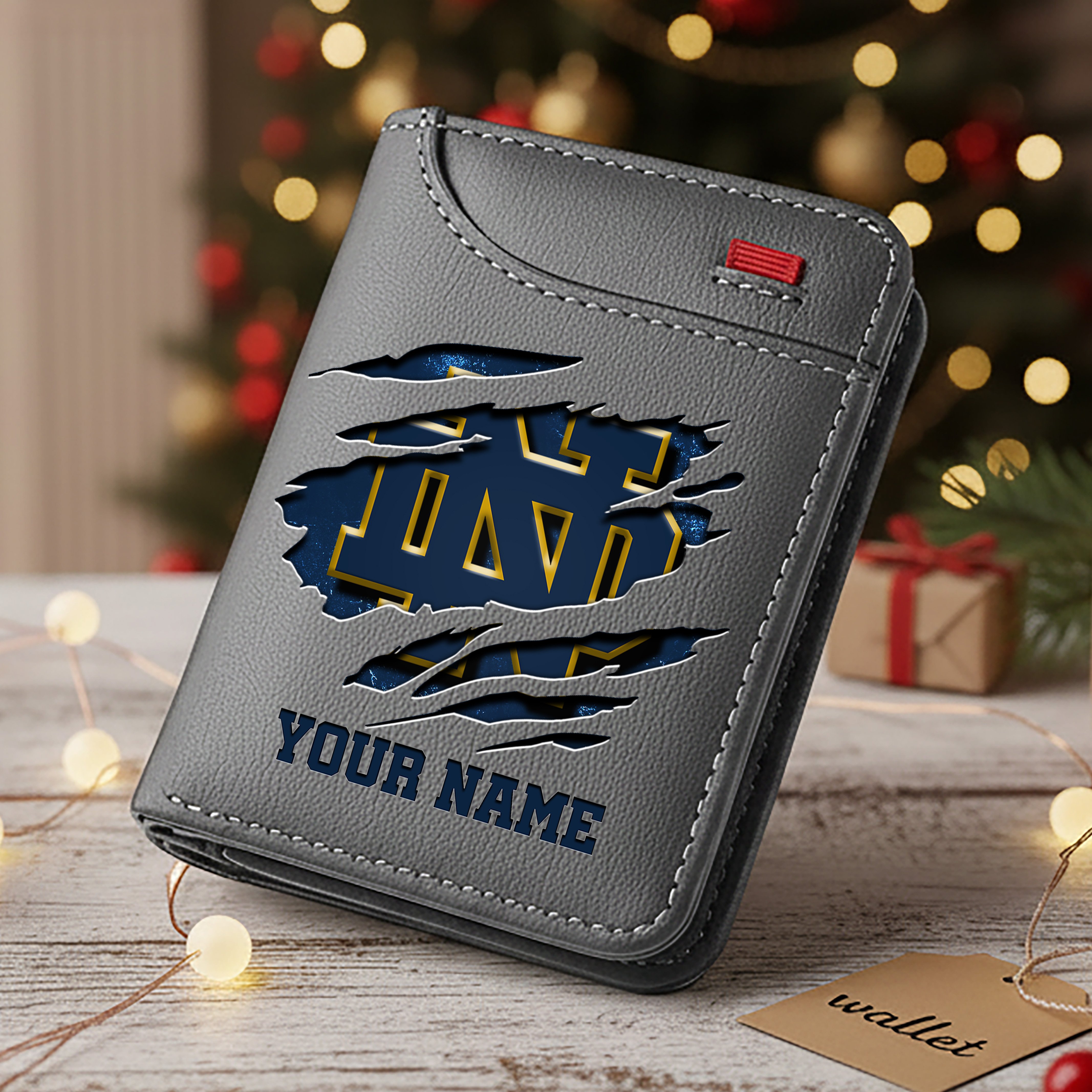 Alternative view of Notre Dame Fighting Irish Men Wallet Custom Your Name, Football Team Men Wallet For Fans, Gifts For Football Lovers EHIVM-11194526A