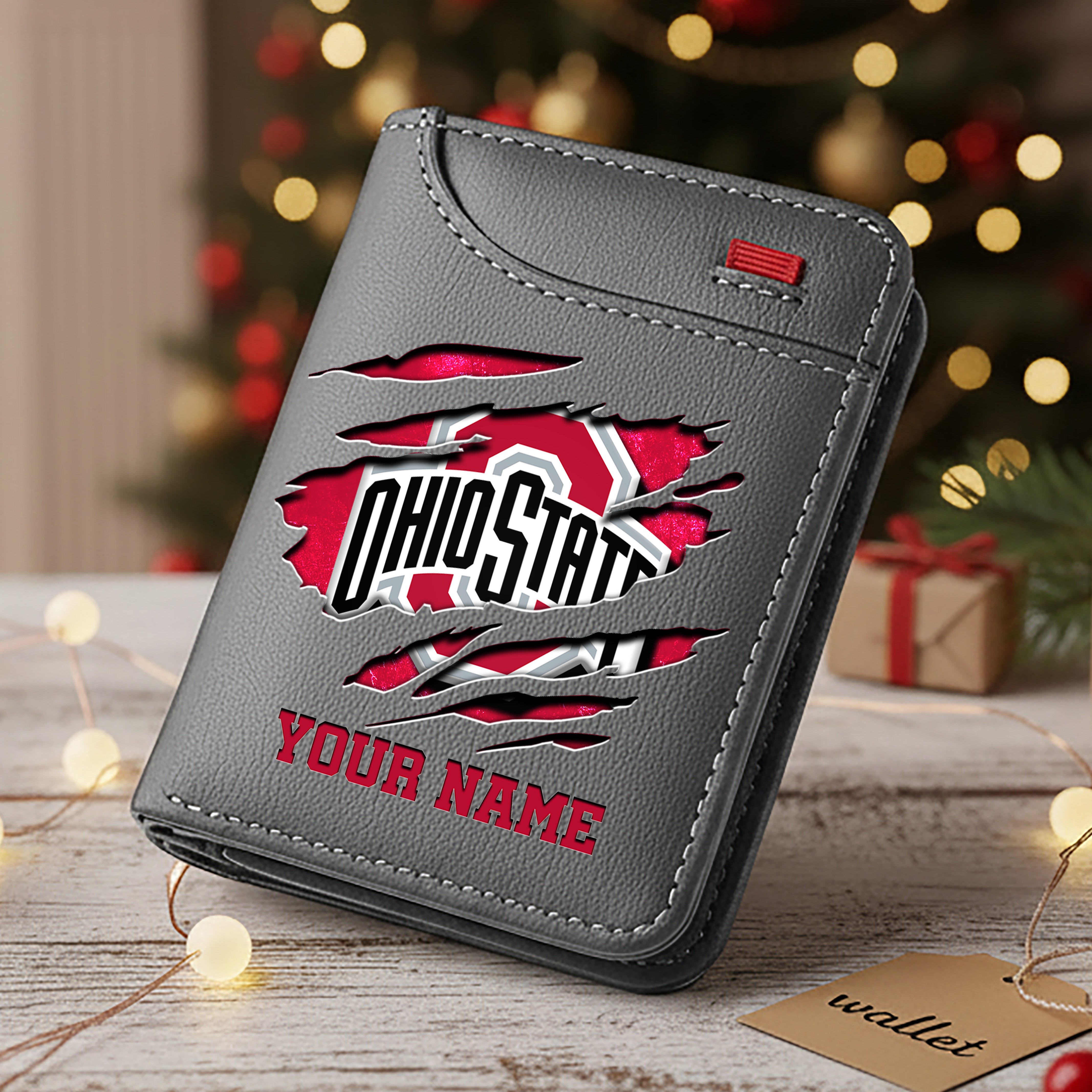 Alternative view of Ohio State Buckeyes Men Wallet Custom Your Name, Football Team Men Wallet For Fans, Gifts For Football Lovers EHIVM-11194526A