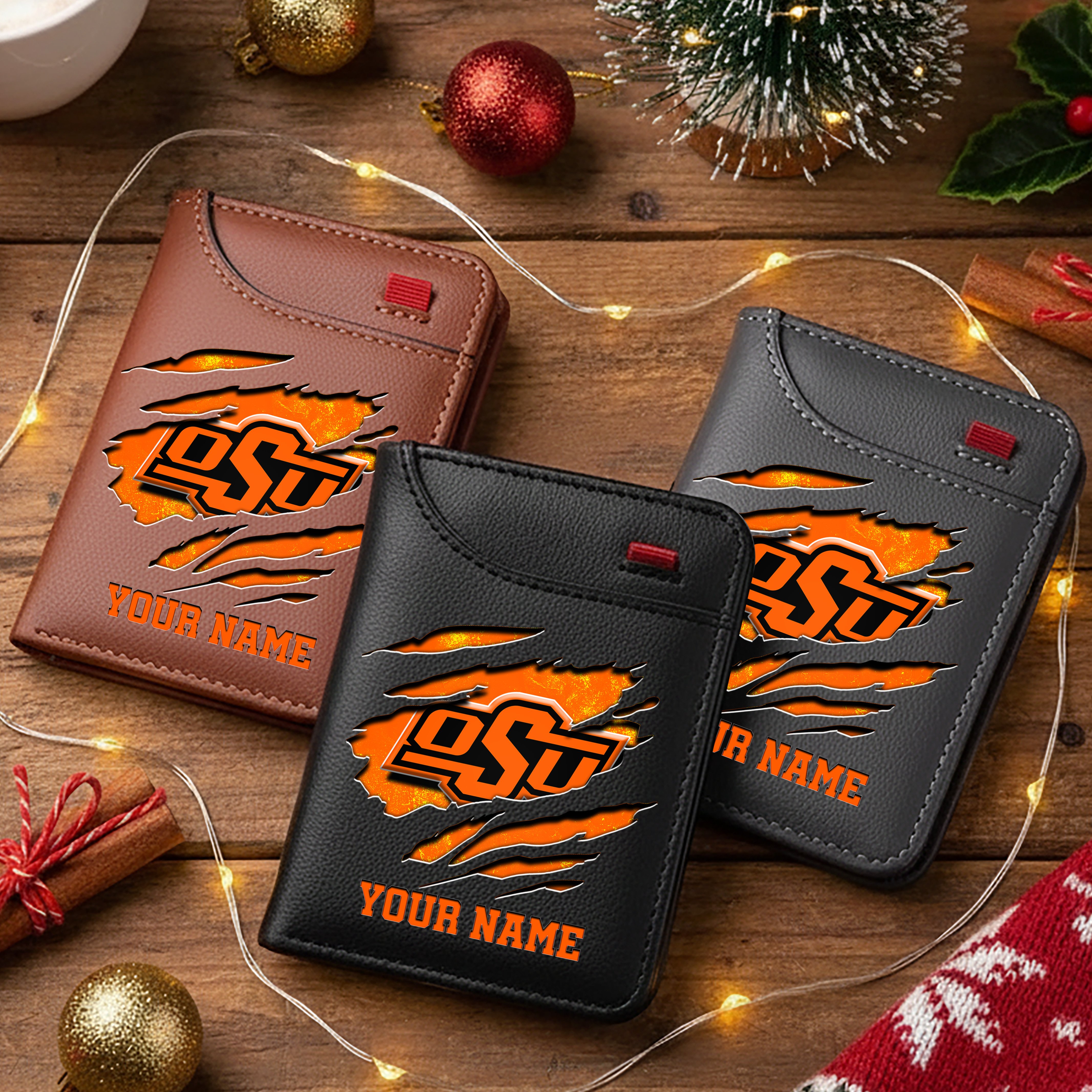 Oklahoma State Cowboys Men Wallet Custom Your Name, Football Team Men Wallet For Fans, Gifts For Football Lovers EHIVM-11194526A