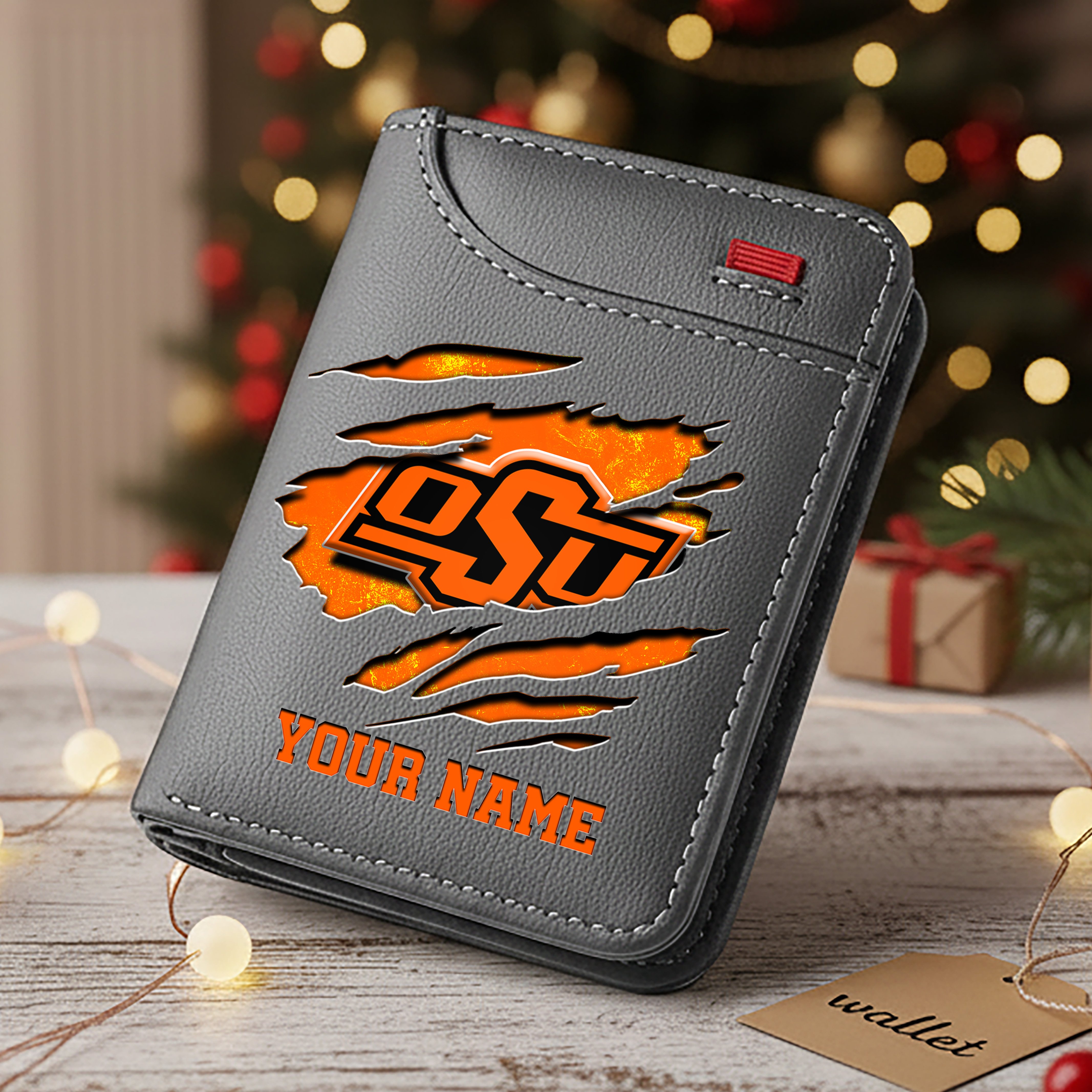 Alternative view of Oklahoma State Cowboys Men Wallet Custom Your Name, Football Team Men Wallet For Fans, Gifts For Football Lovers EHIVM-11194526A