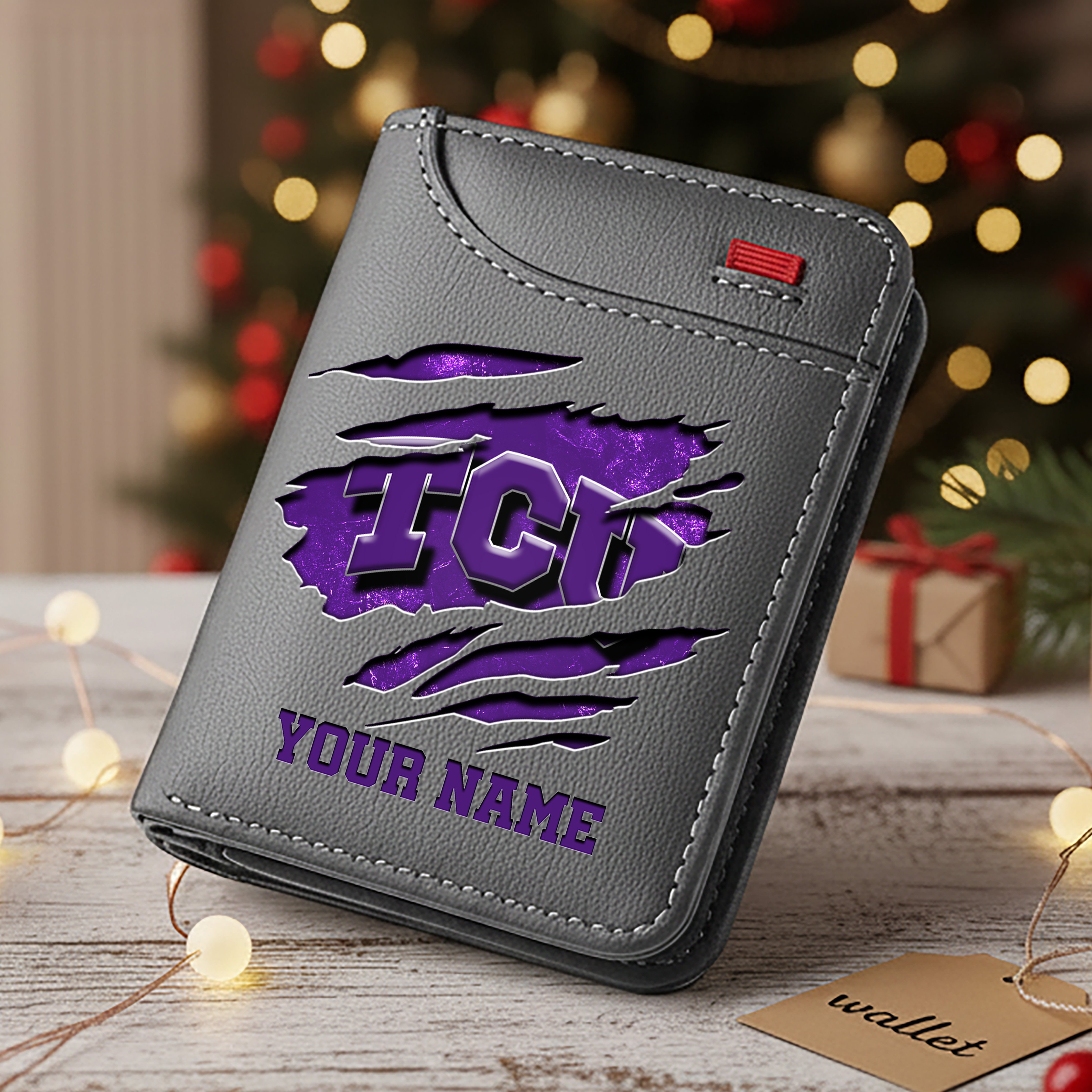 Alternative view of TCU Horned Frogs Men Wallet Custom Your Name, Football Team Men Wallet For Fans, Gifts For Football Lovers EHIVM-11194526A