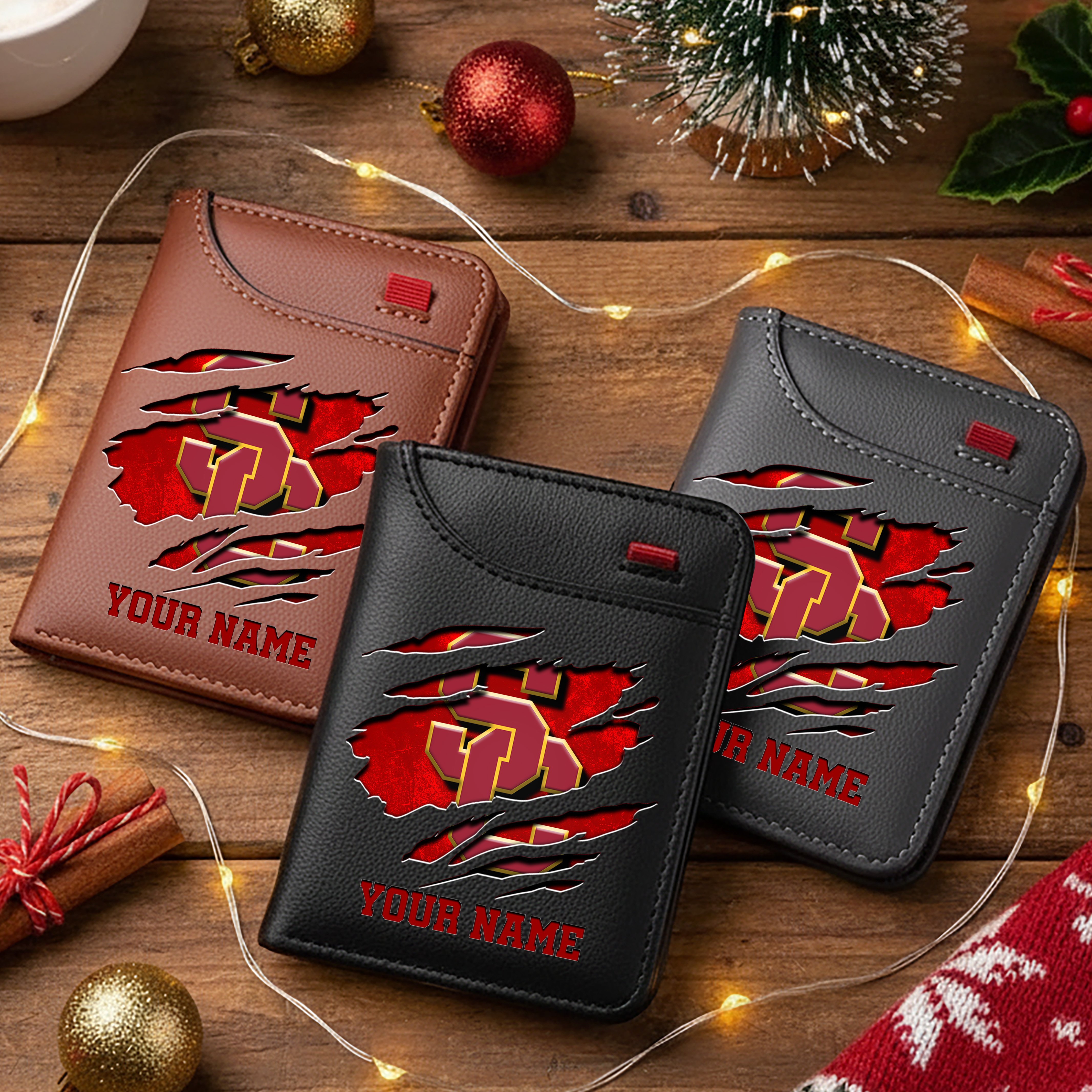 USC Trojans Men Wallet Custom Your Name, Football Team Men Wallet For Fans, Gifts For Football Lovers EHIVM-11194526A