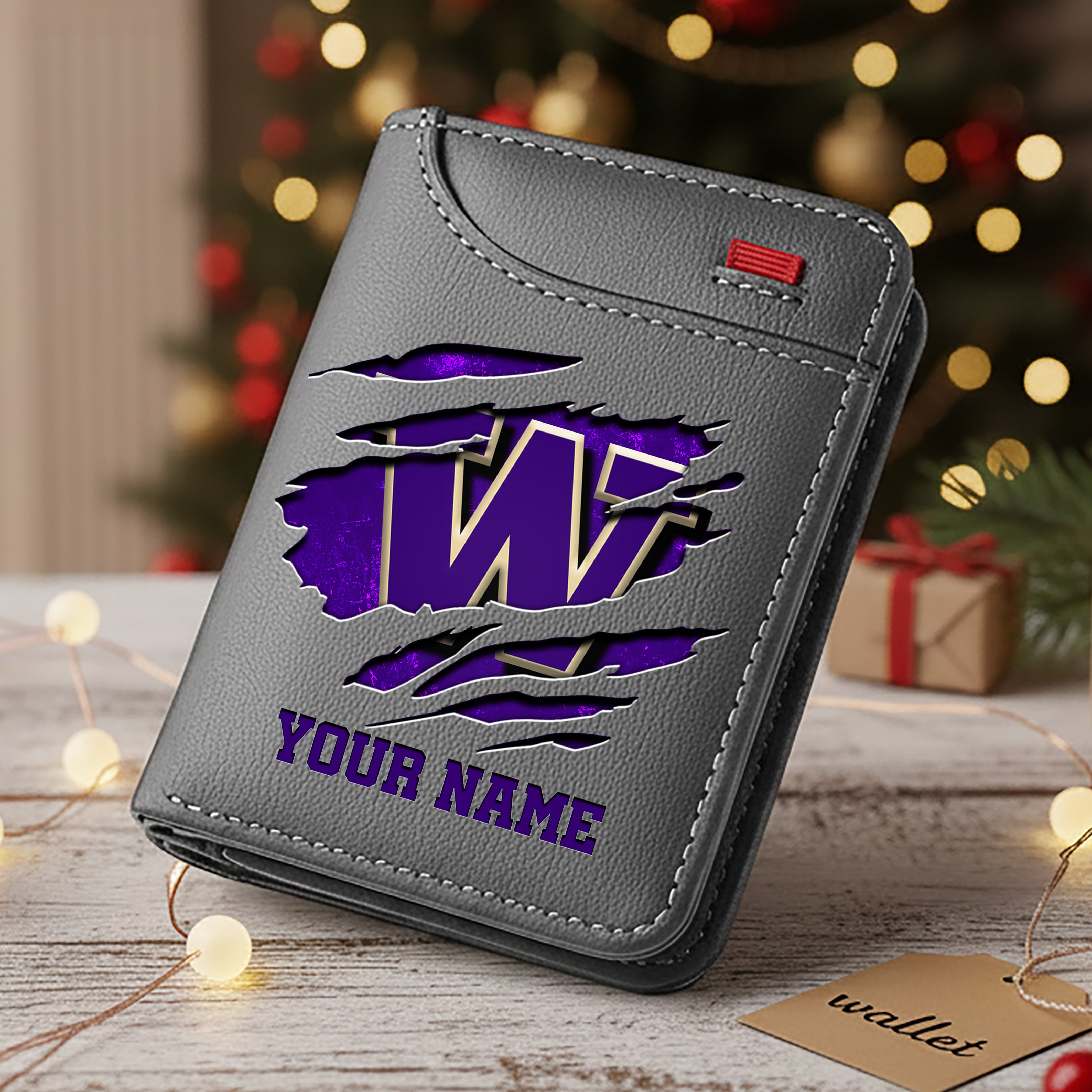 Alternative view of Washington Huskies Men Wallet Custom Your Name, Football Team Men Wallet For Fans, Gifts For Football Lovers EHIVM-11194526A