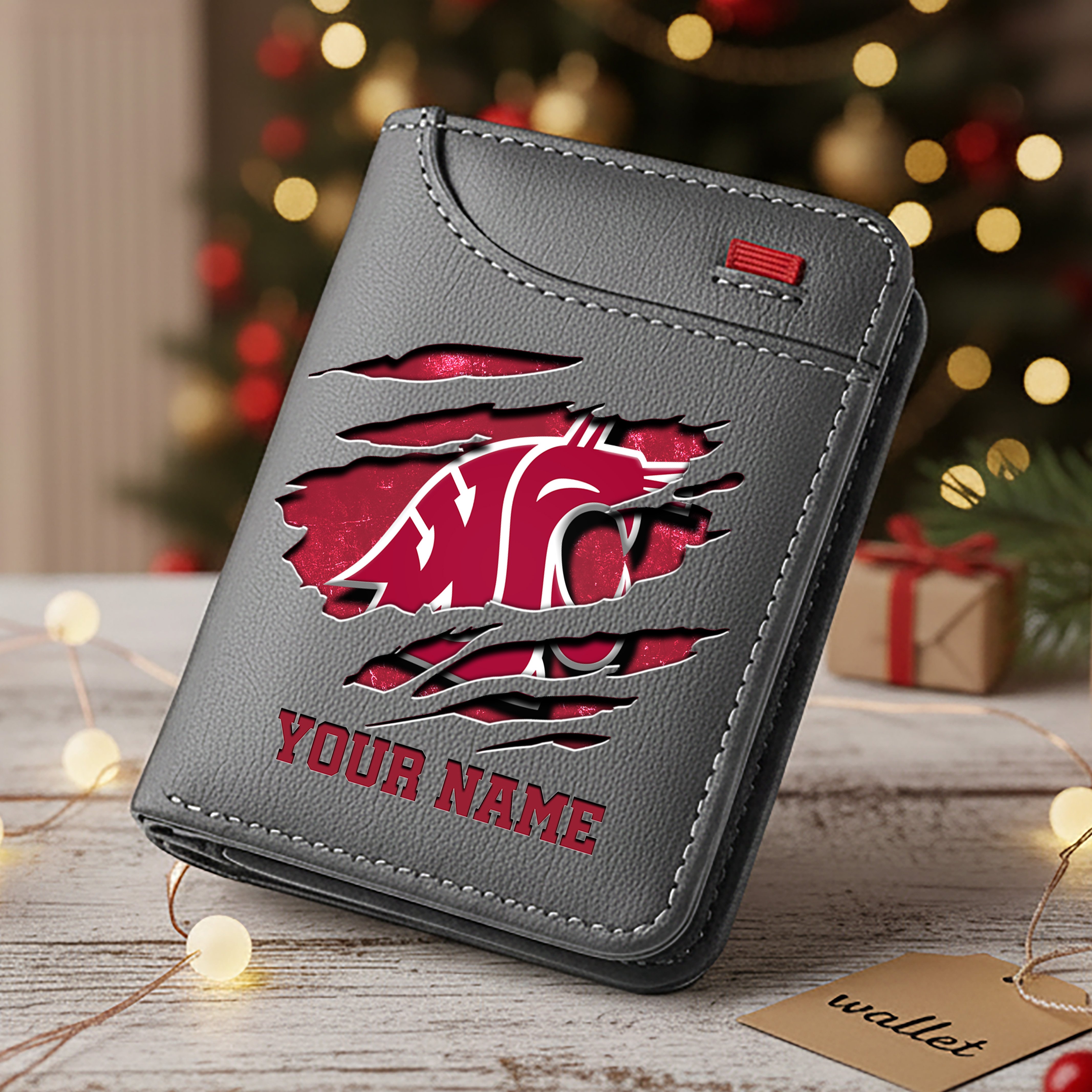 Alternative view of Washington State Cougars Men Wallet Custom Your Name, Football Team Men Wallet For Fans, Gifts For Football Lovers EHIVM-11194526A