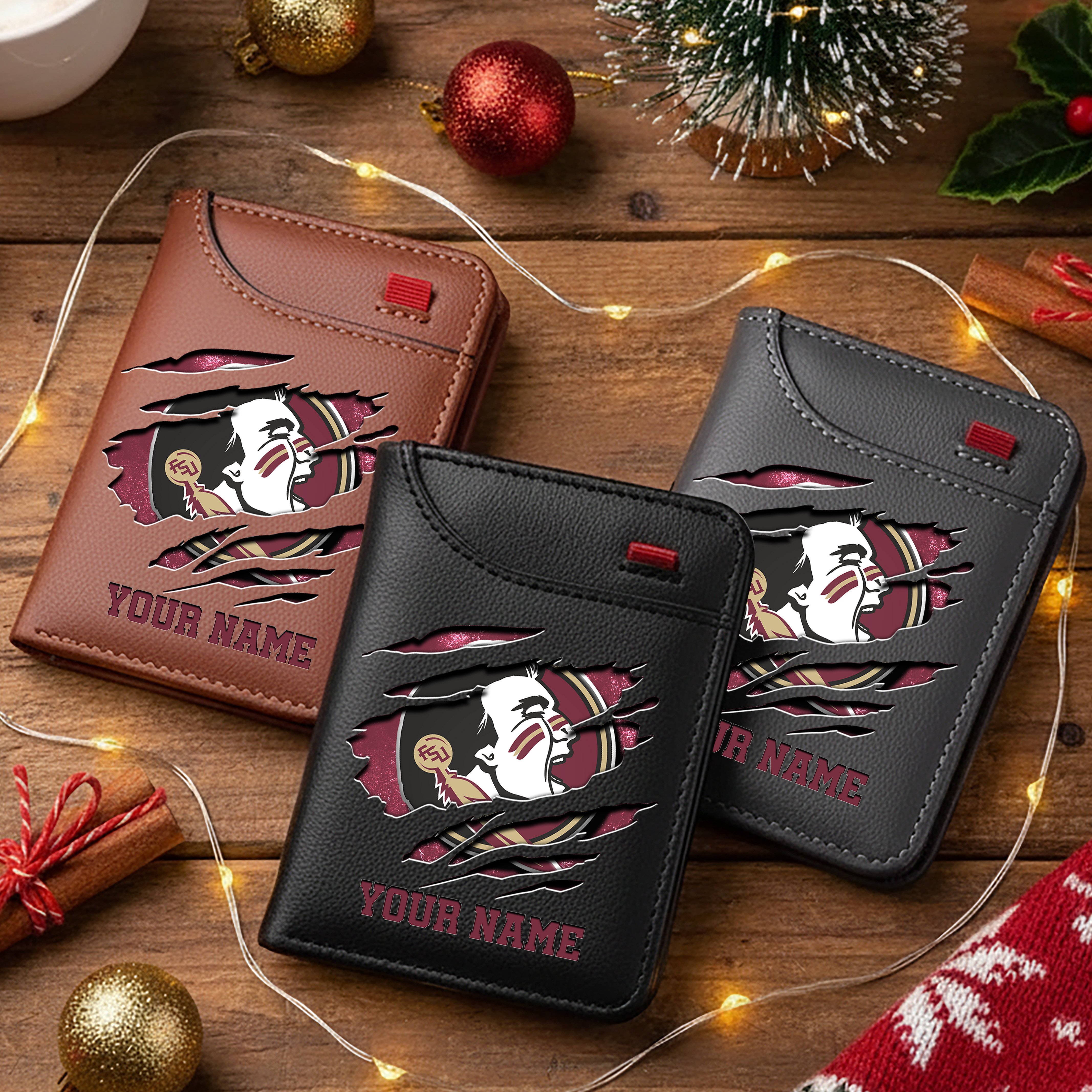 Florida State Seminoles Men Wallet Custom Your Name, Football Team Men Wallet For Fans, Gifts For Football Lovers EHIVM-11194526A