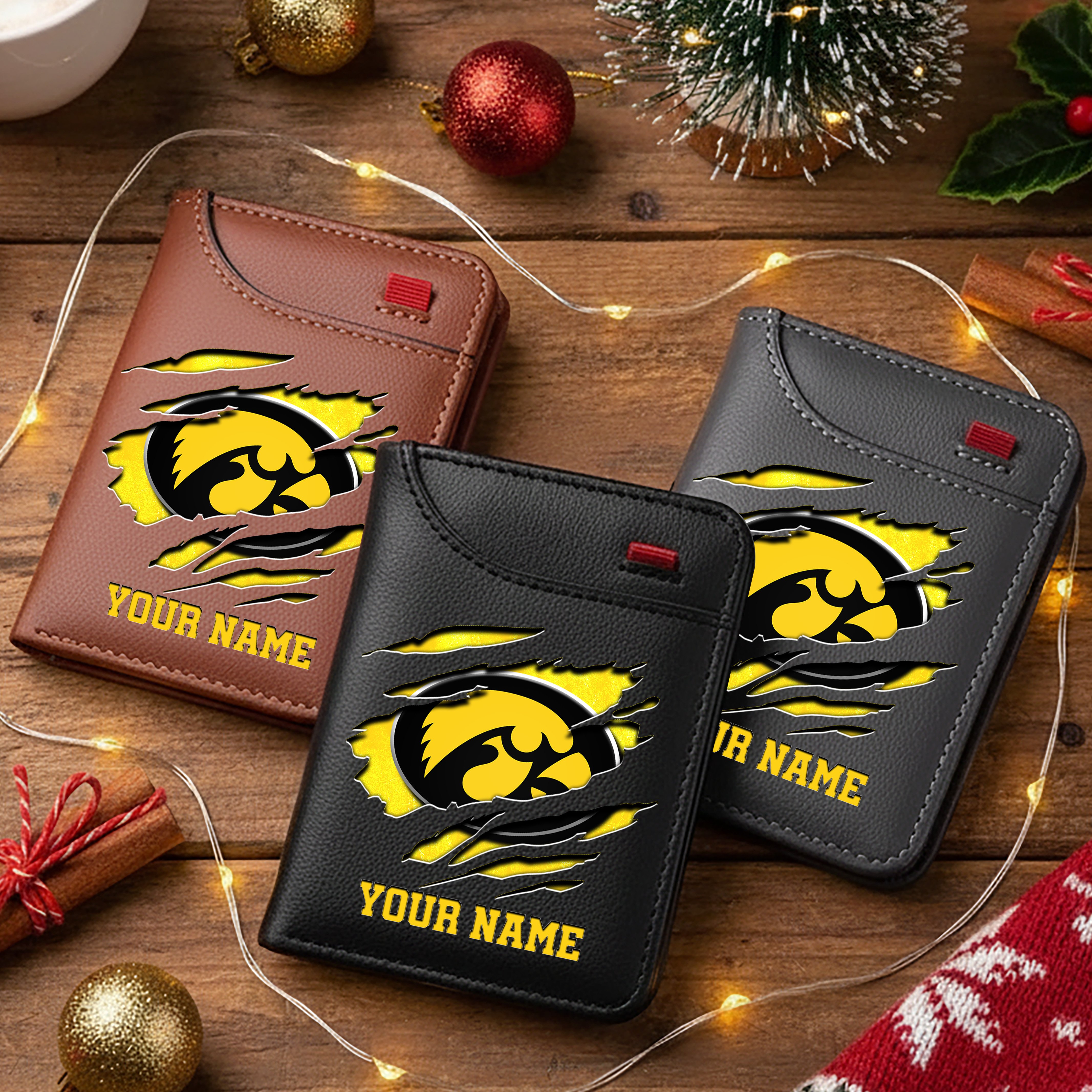 Iowa Hawkeyes Men Wallet Custom Your Name, Football Team Men Wallet For Fans, Gifts For Football Lovers EHIVM-11194526A