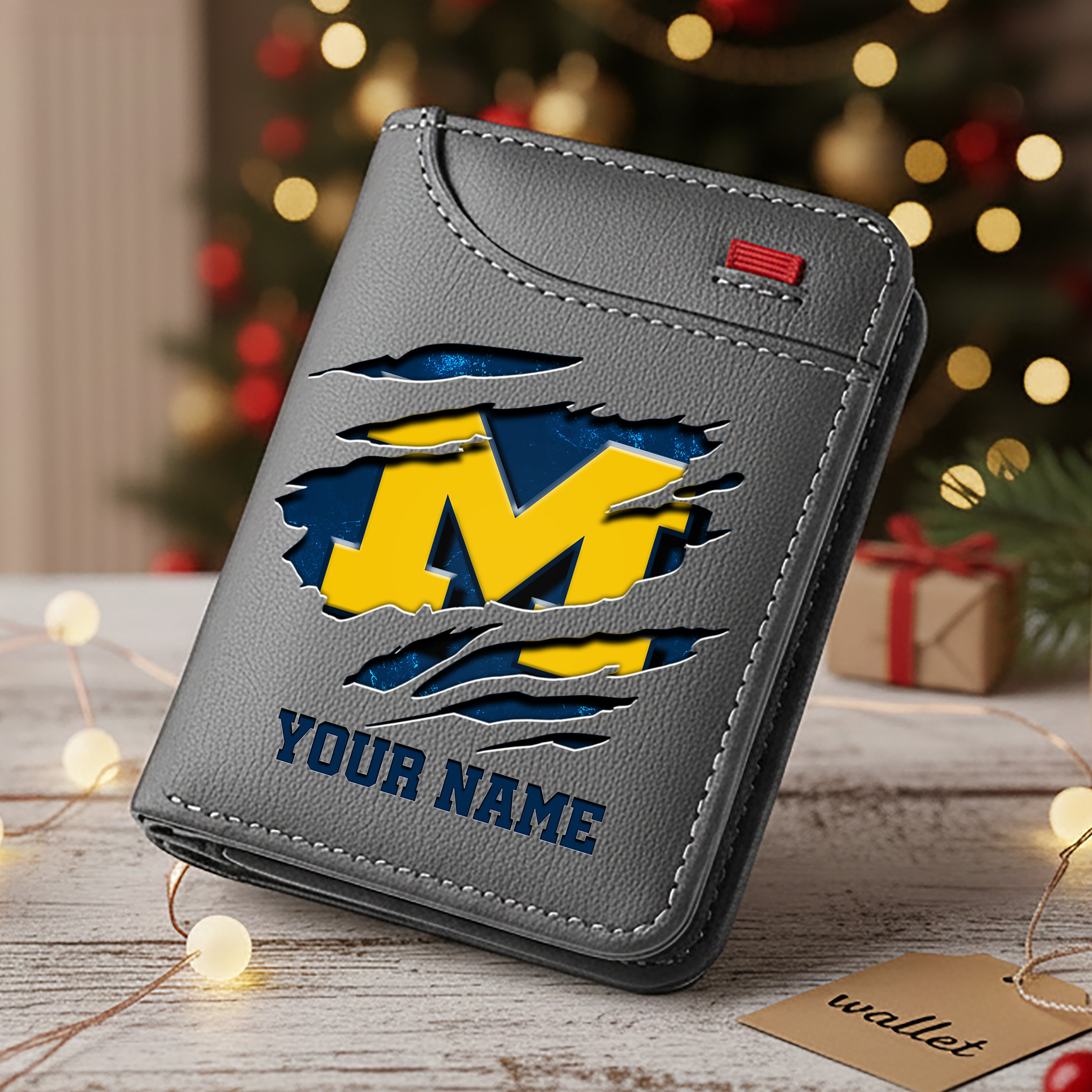 Alternative view of Michigan Wolverines Men Wallet Custom Your Name, Football Team Men Wallet For Fans, Gifts For Football Lovers EHIVM-11194526A