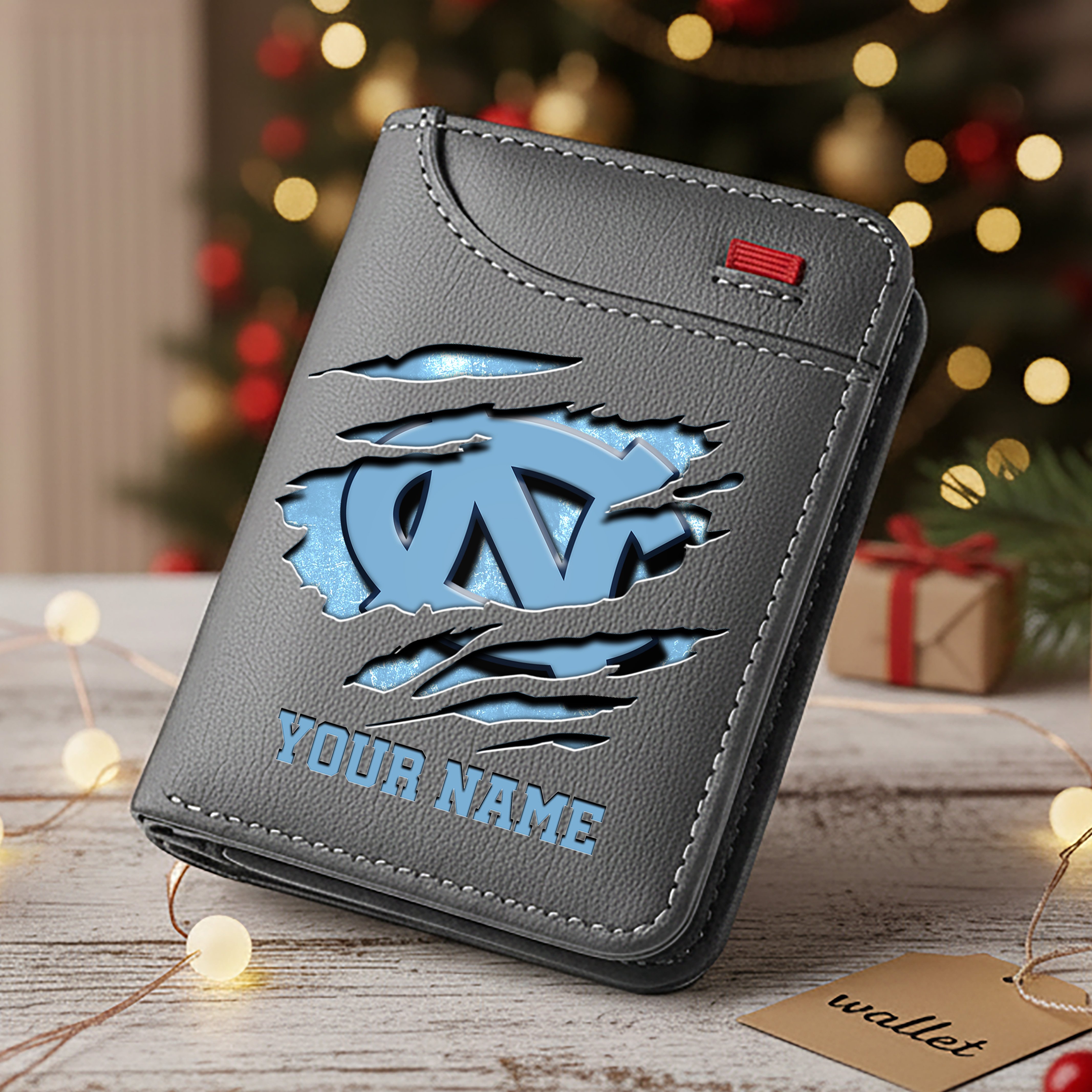 Alternative view of North Carolina Tar Heels Men Wallet Custom Your Name, Football Team Men Wallet For Fans, Gifts For Football Lovers EHIVM-11194526A