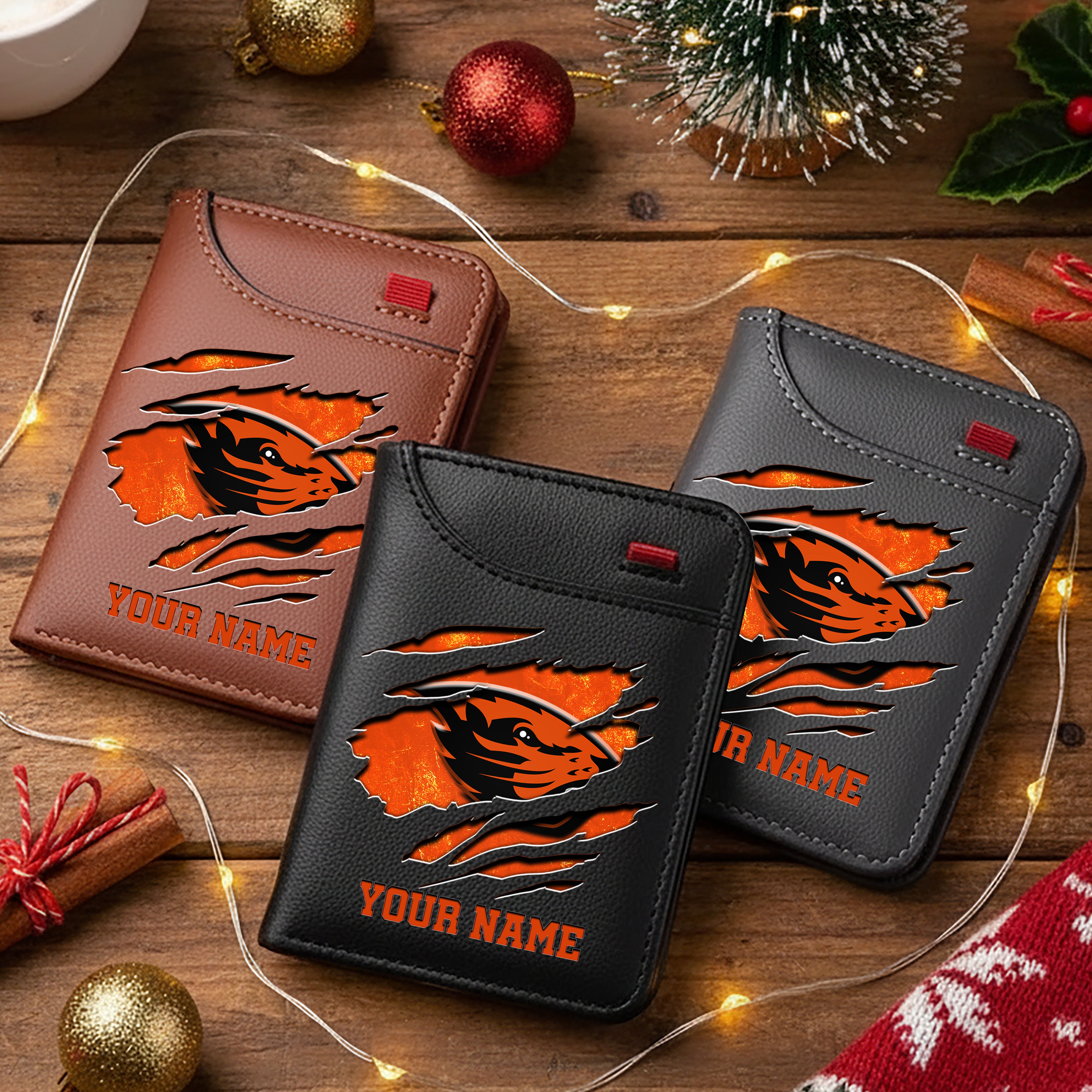 Oregon State Beavers Men Wallet Custom Your Name, Football Team Men Wallet For Fans, Gifts For Football Lovers EHIVM-11194526A