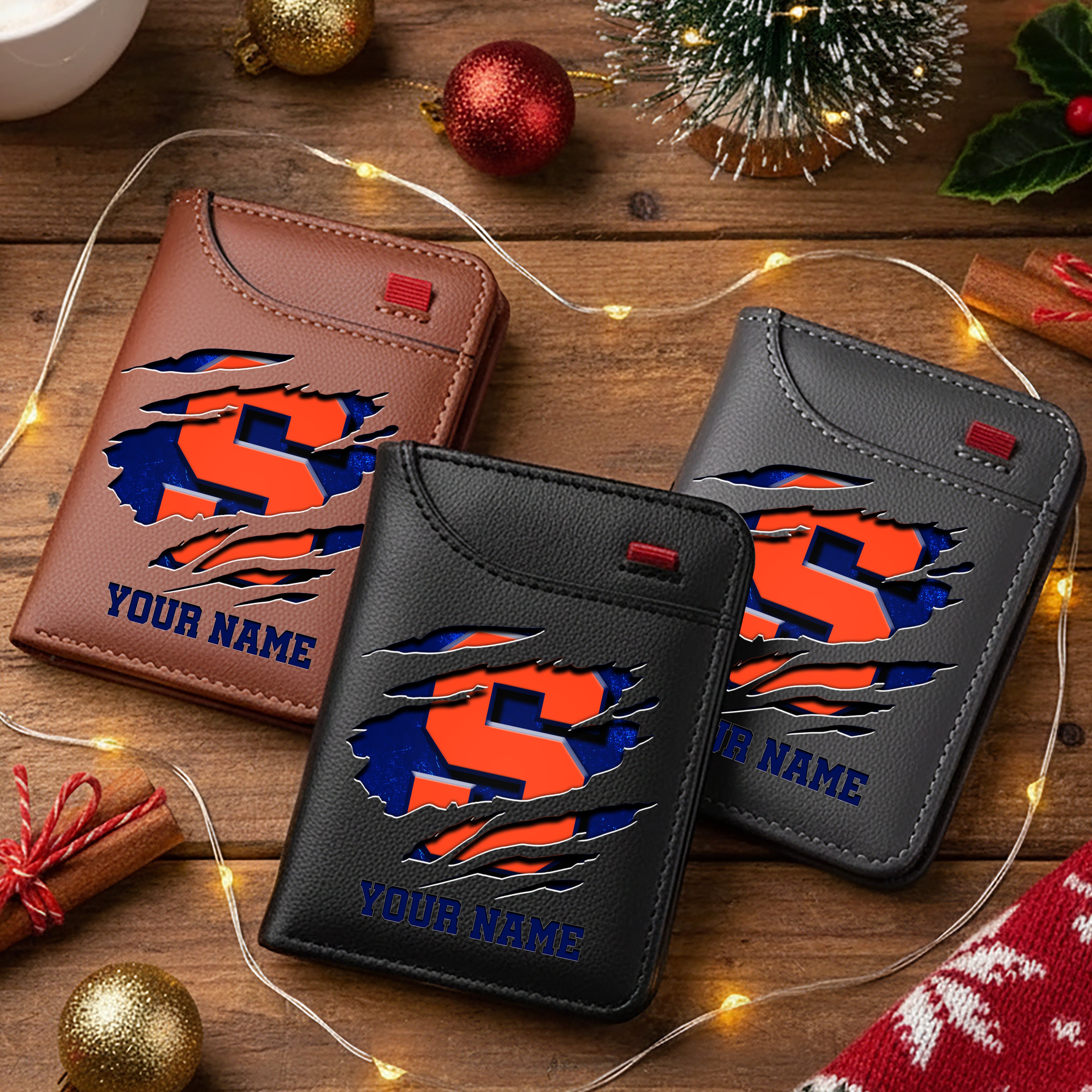 Syracuse Orange Men Wallet Custom Your Name, Football Team Men Wallet For Fans, Gifts For Football Lovers EHIVM-11194526A