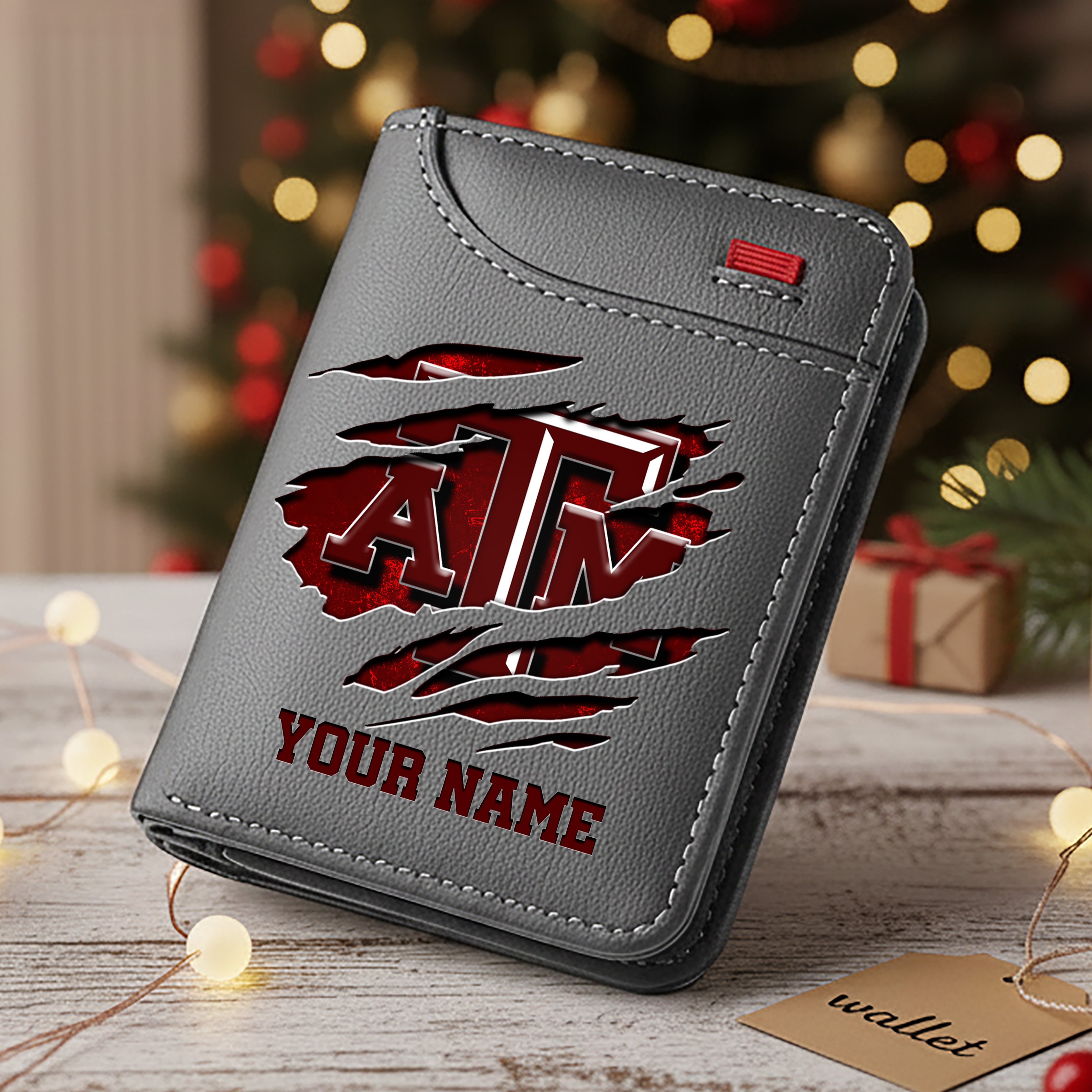Alternative view of Texas A&M Aggies Men Wallet Custom Your Name, Football Team Men Wallet For Fans, Gifts For Football Lovers EHIVM-11194526A