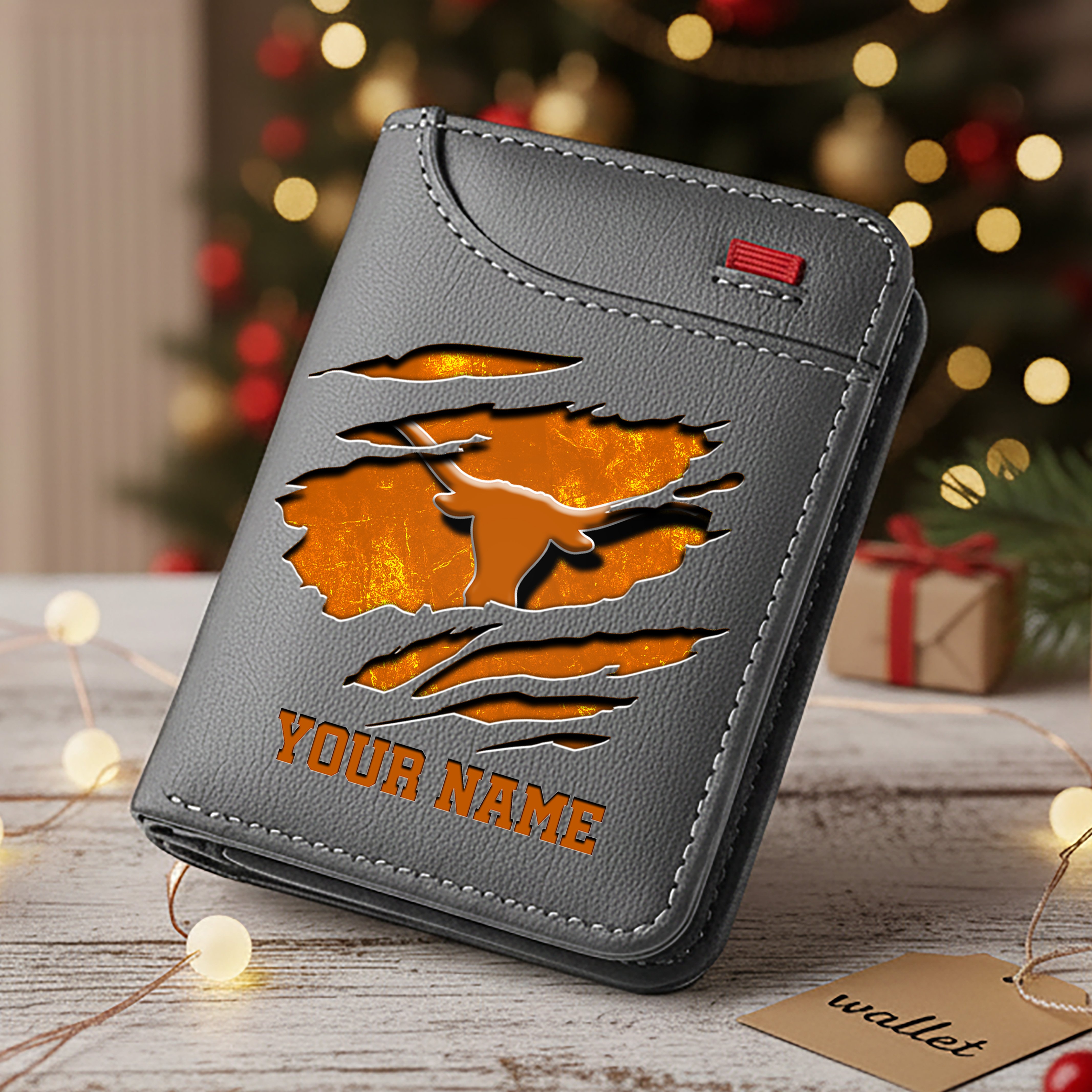 Alternative view of Texas Longhorns Men Wallet Custom Your Name, Football Team Men Wallet For Fans, Gifts For Football Lovers EHIVM-11194526A