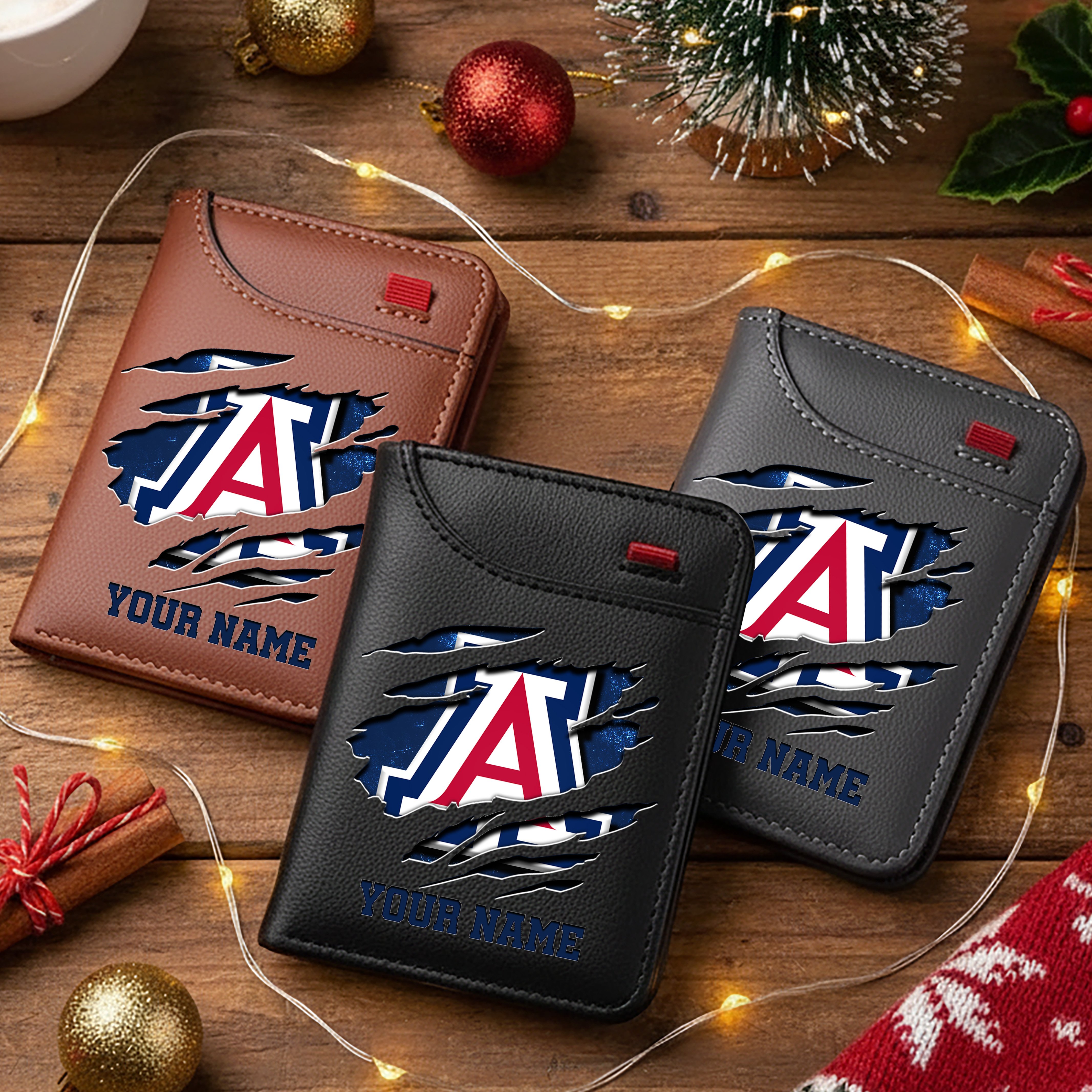 Arizona Wildcats Men Wallet Custom Your Name, Football Team Men Wallet For Fans, Gifts For Football Lovers EHIVM-11194526A