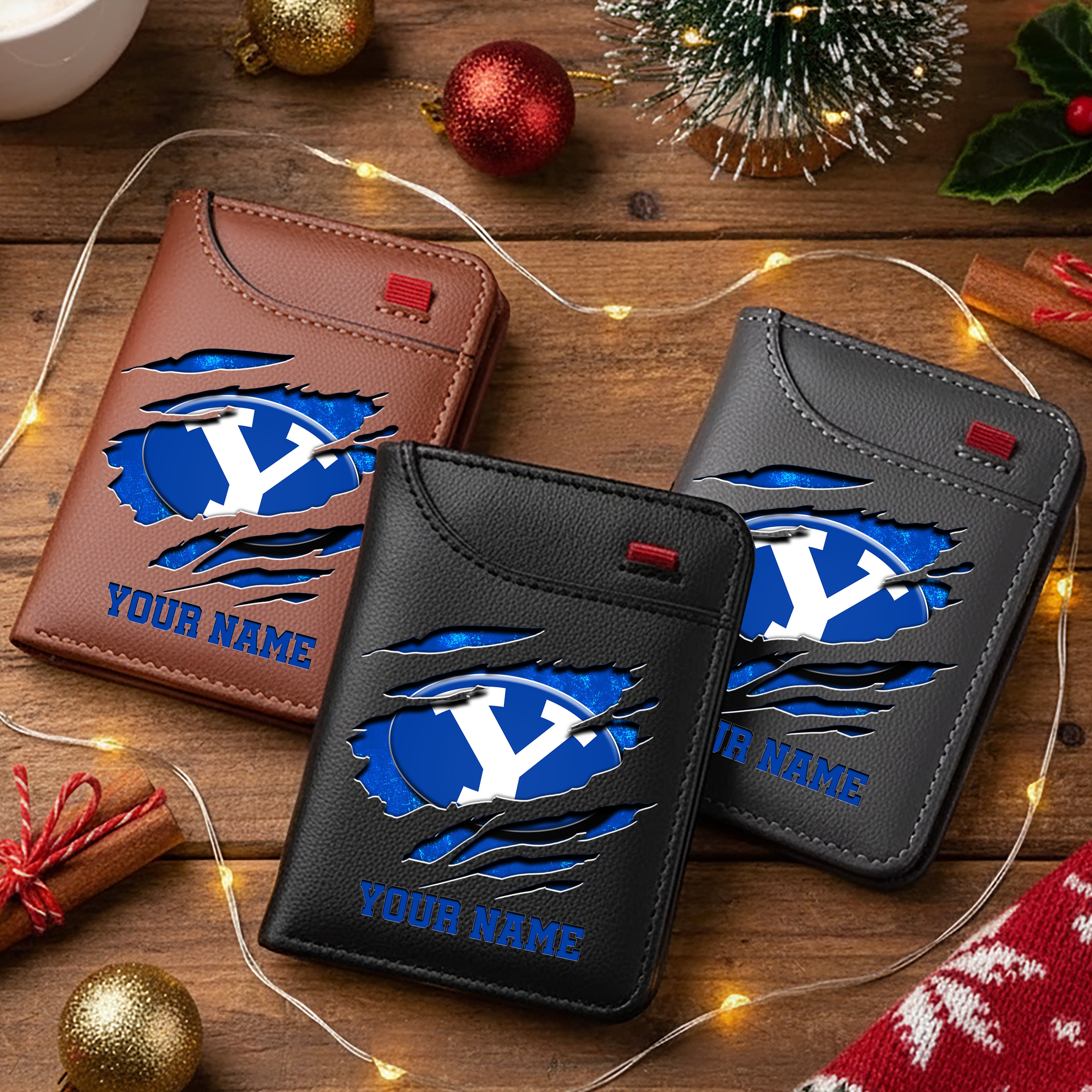 BYU Cougars Men Wallet Custom Your Name, Football Team Men Wallet For Fans, Gifts For Football Lovers EHIVM-11194526A