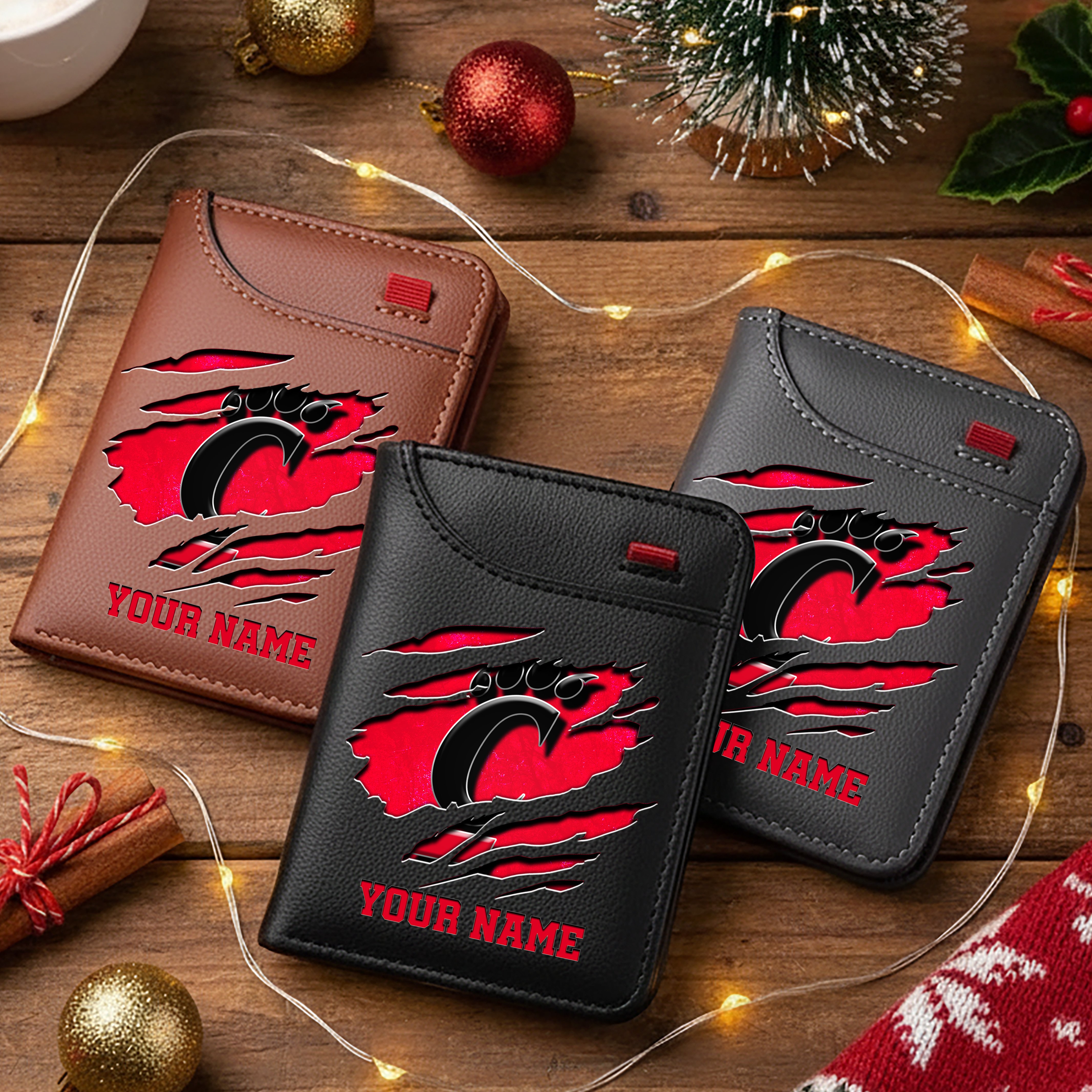 Cincinnati Bearcats Men Wallet Custom Your Name, Football Team Men Wallet For Fans, Gifts For Football Lovers EHIVM-11194526A