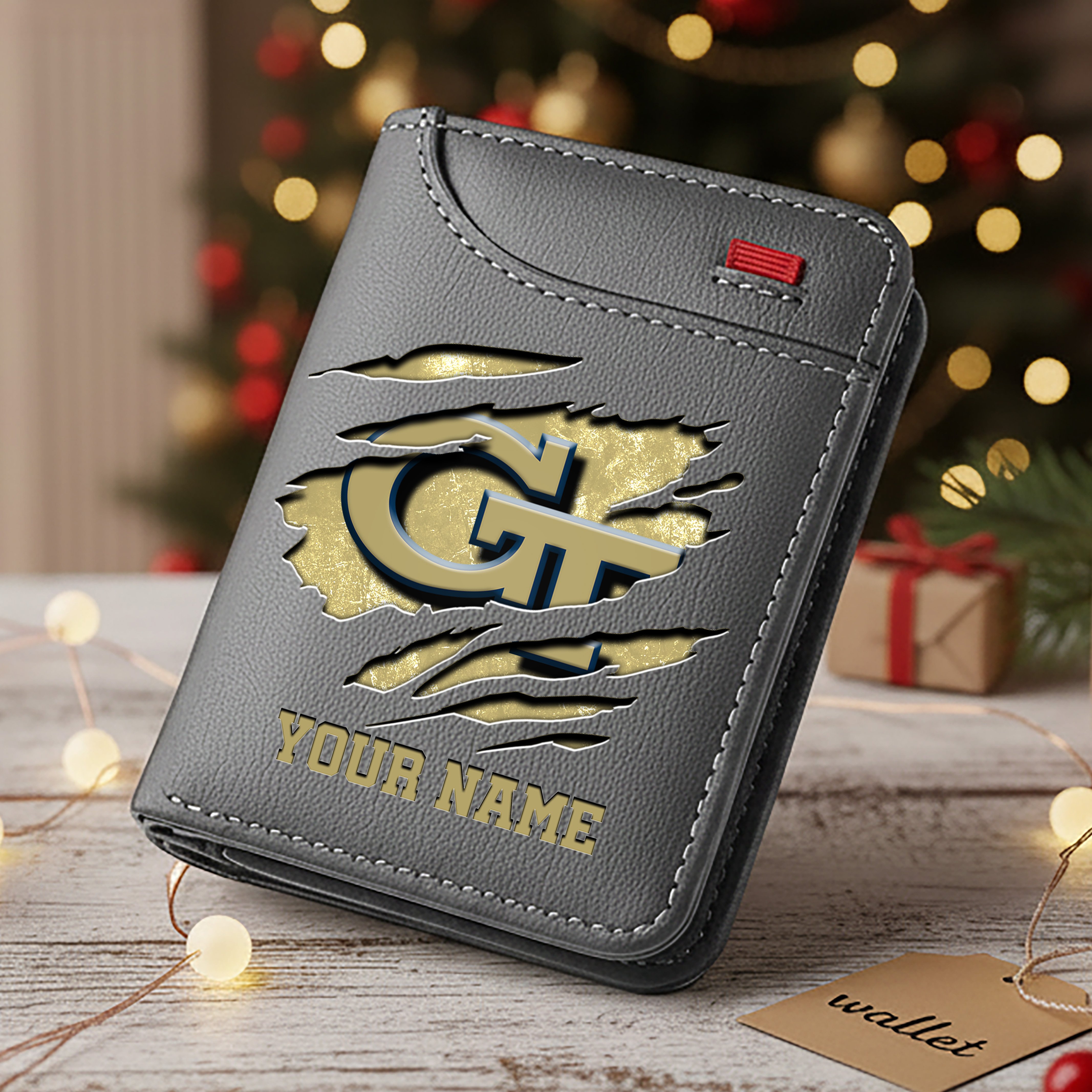 Alternative view of Georgia Tech Yellow Jackets Men Wallet Custom Your Name, Football Team Men Wallet For Fans, Gifts For Football Lovers EHIVM-11194526A