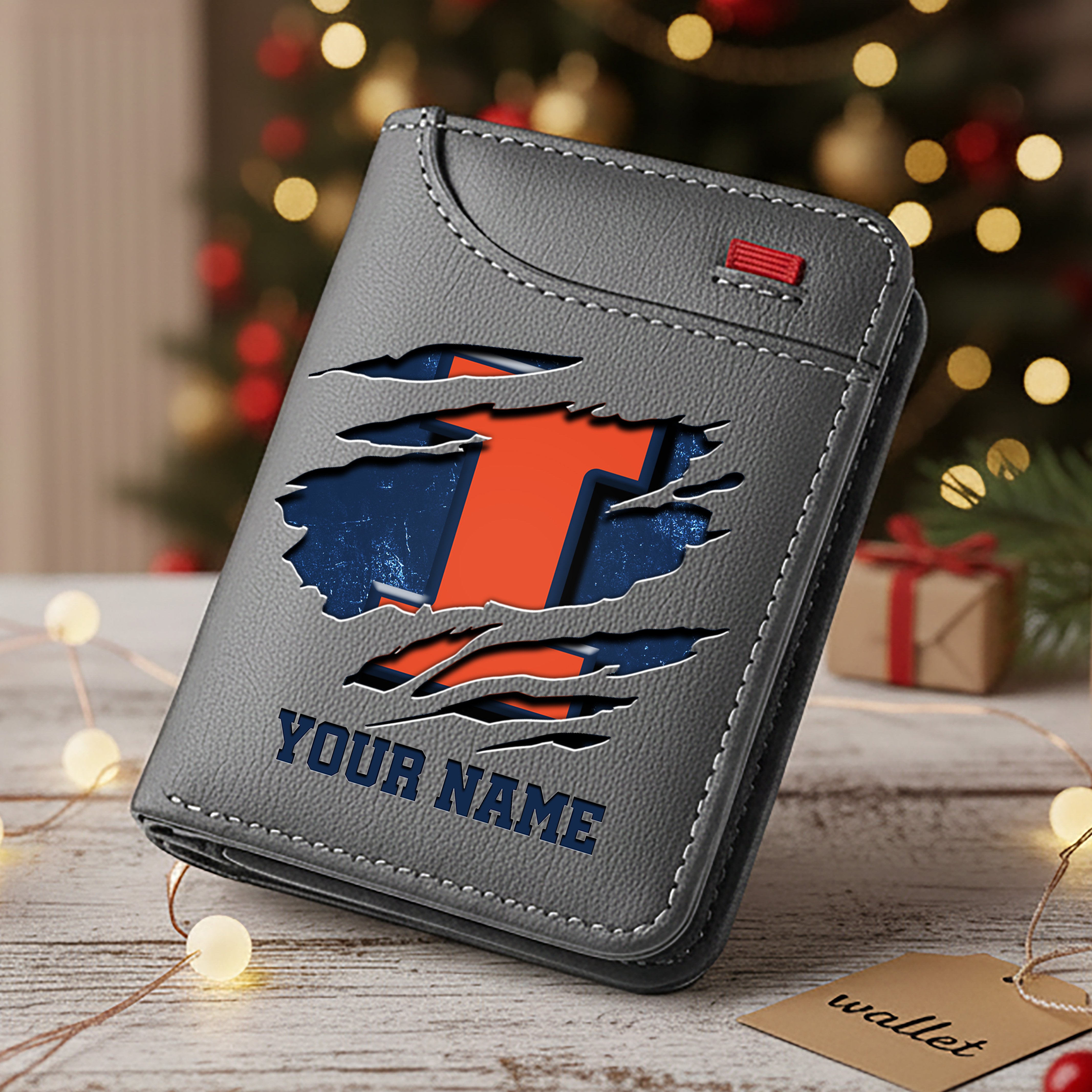 Alternative view of Illinois Fighting Illini Men Wallet Custom Your Name, Football Team Men Wallet For Fans, Gifts For Football Lovers EHIVM-11194526A