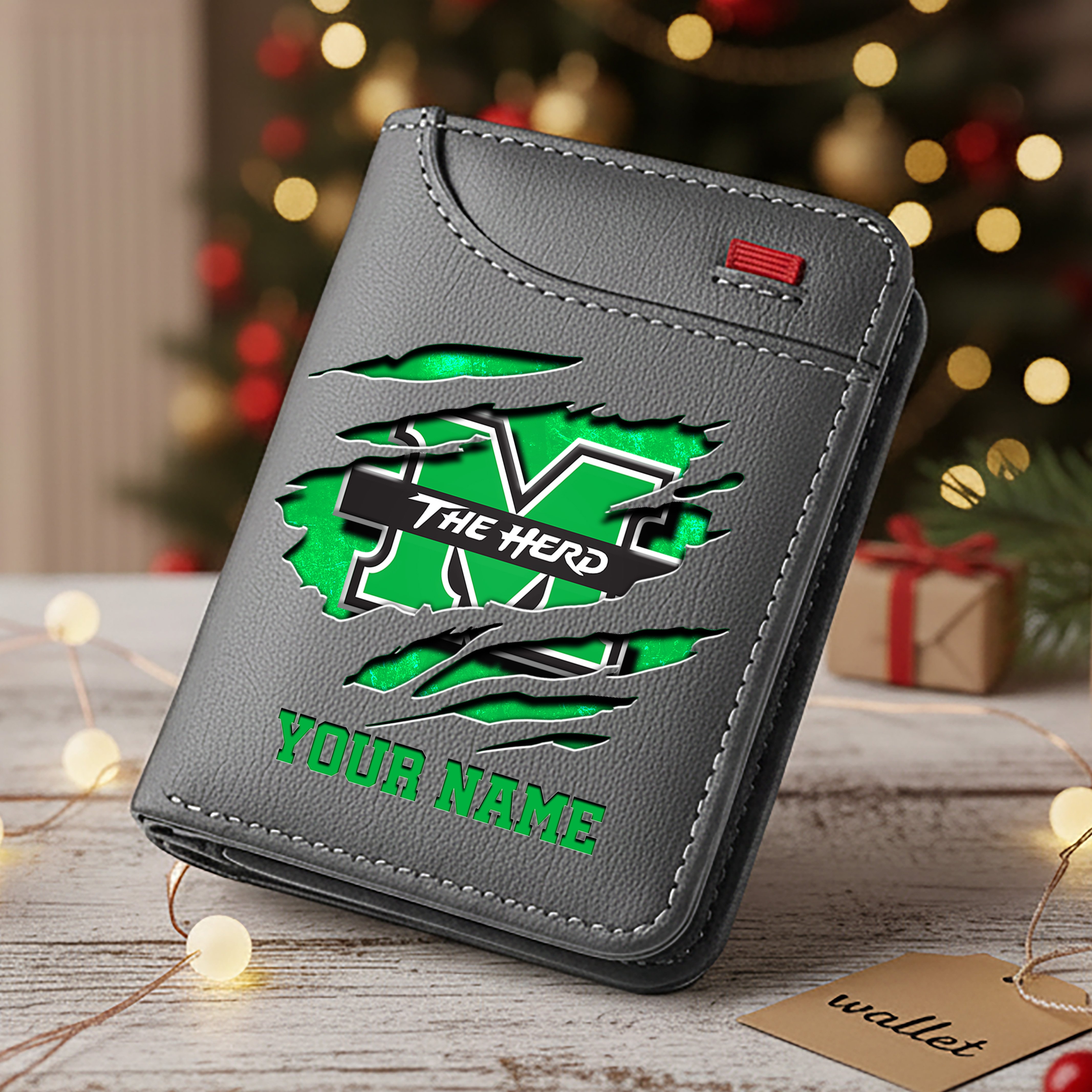Alternative view of Marshall Thundering Herd Men Wallet Custom Your Name, Football Team Men Wallet For Fans, Gifts For Football Lovers EHIVM-11194526A