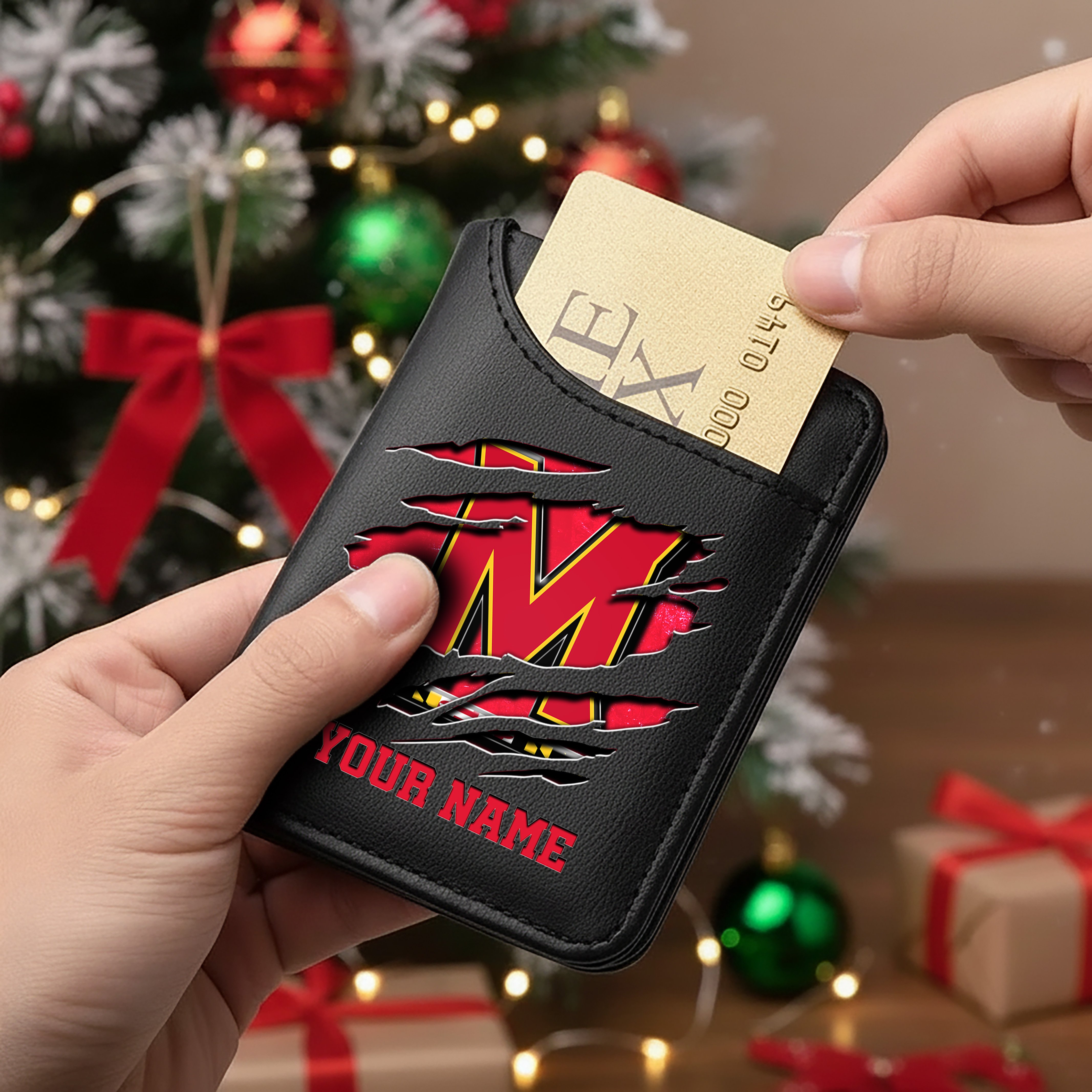 Maryland Terrapins Men Wallet Custom Your Name, Football Team Men Wallet For Fans, Gifts For Football Lovers EHIVM-11194526A - Image 3