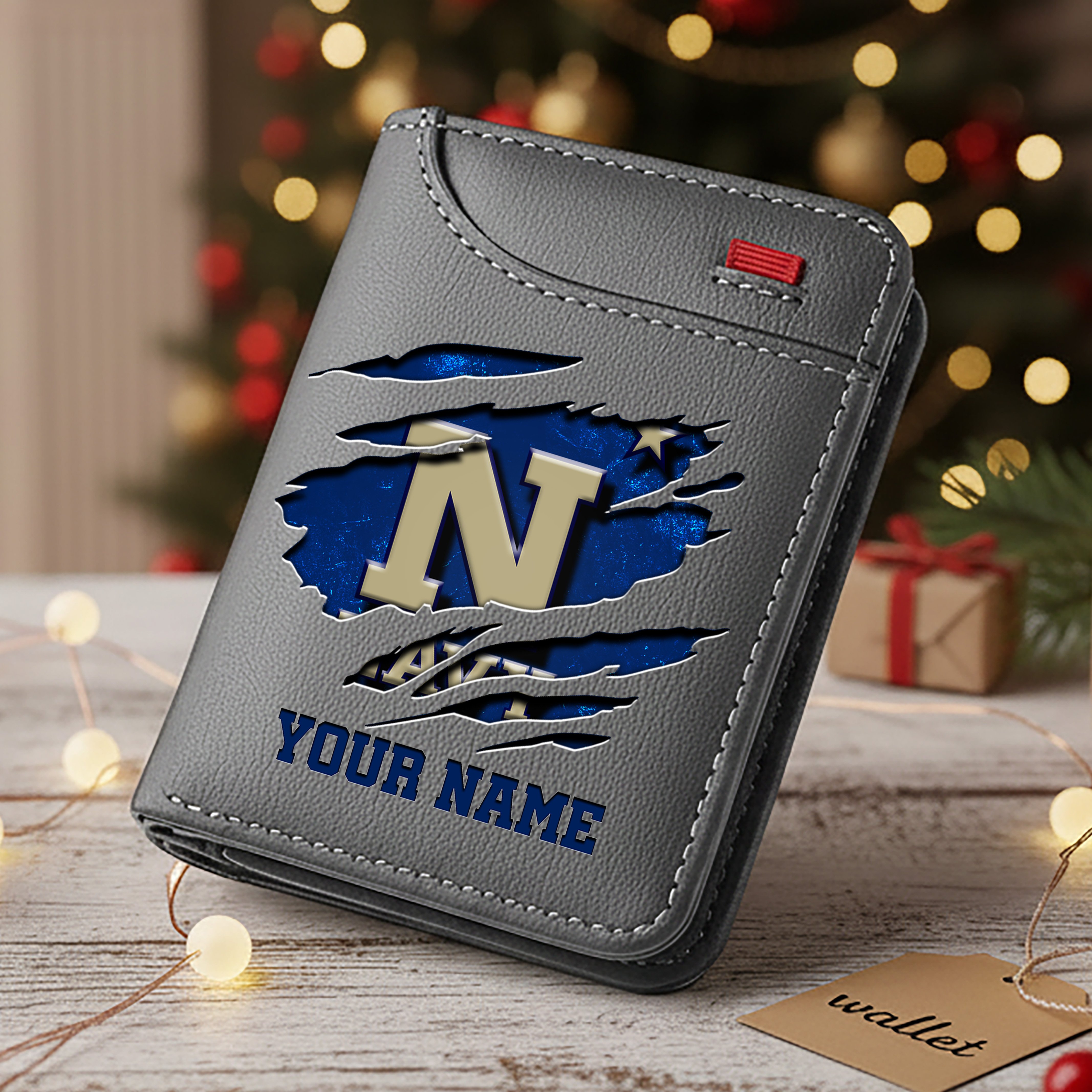 Alternative view of Navy Midshipmen Men Wallet Custom Your Name, Football Team Men Wallet For Fans, Gifts For Football Lovers EHIVM-11194526A