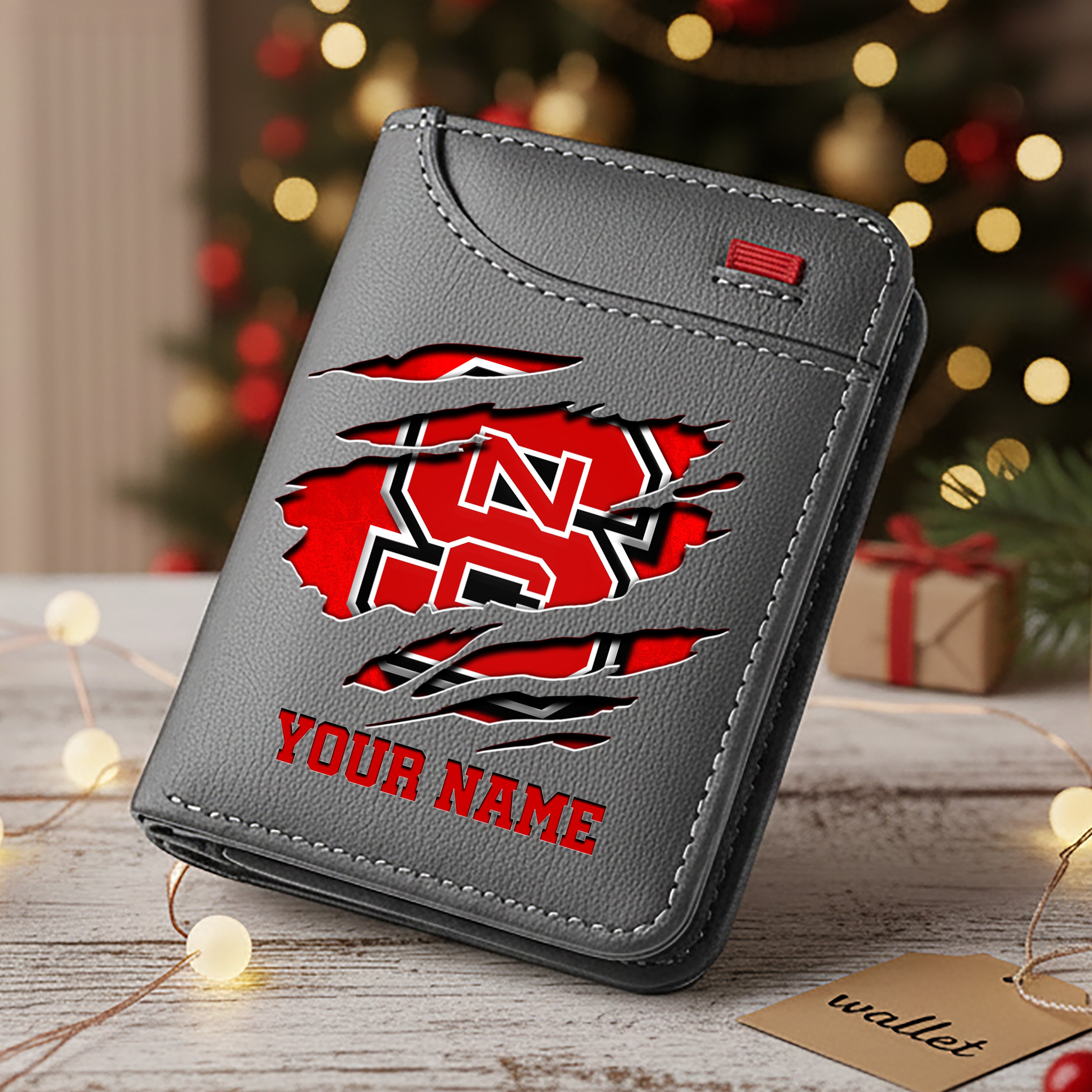 Alternative view of NC State Wolfpack Men Wallet Custom Your Name, Football Team Men Wallet For Fans, Gifts For Football Lovers EHIVM-11194526A