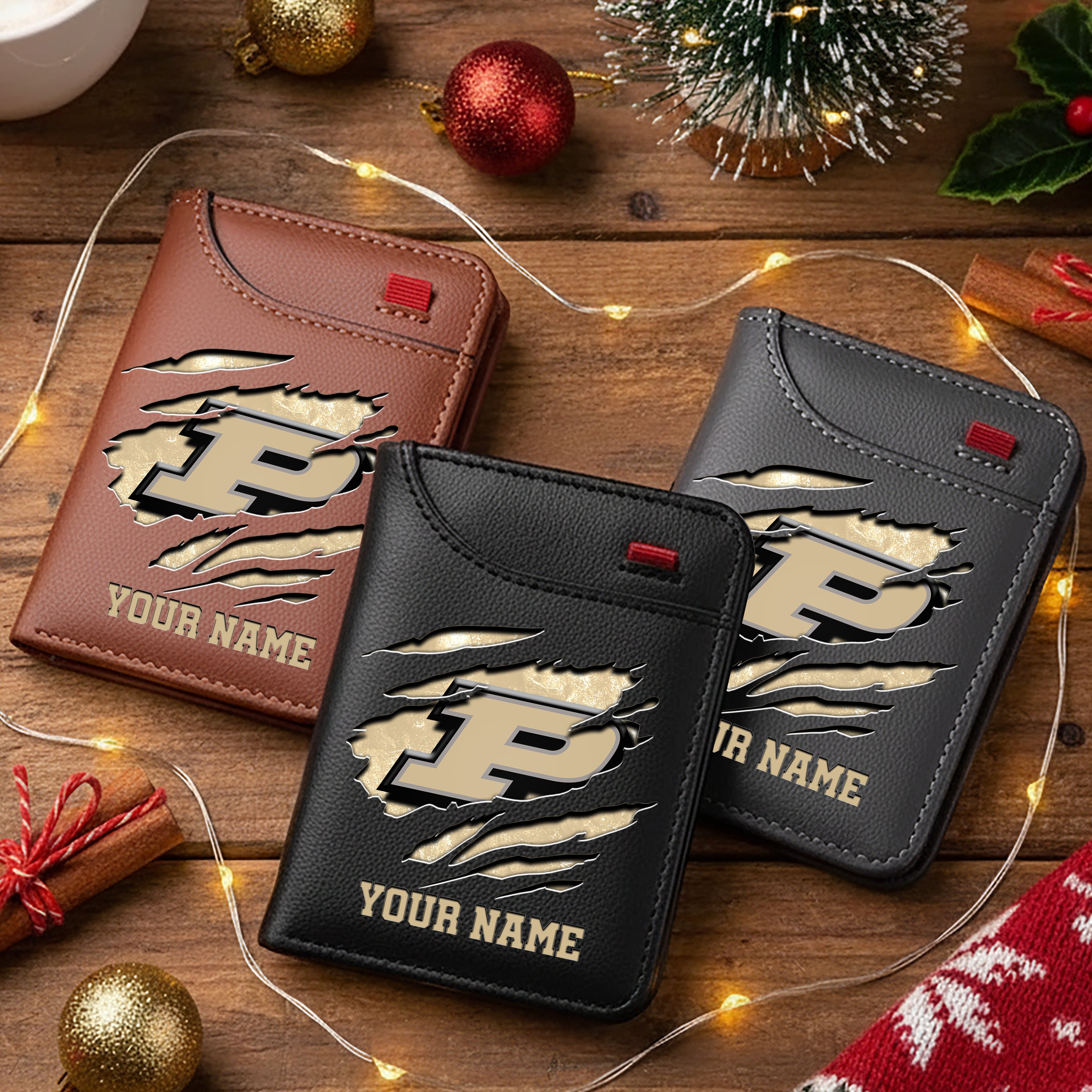 Purdue Boilermakers Men Wallet Custom Your Name, Football Team Men Wallet For Fans, Gifts For Football Lovers EHIVM-11194526A