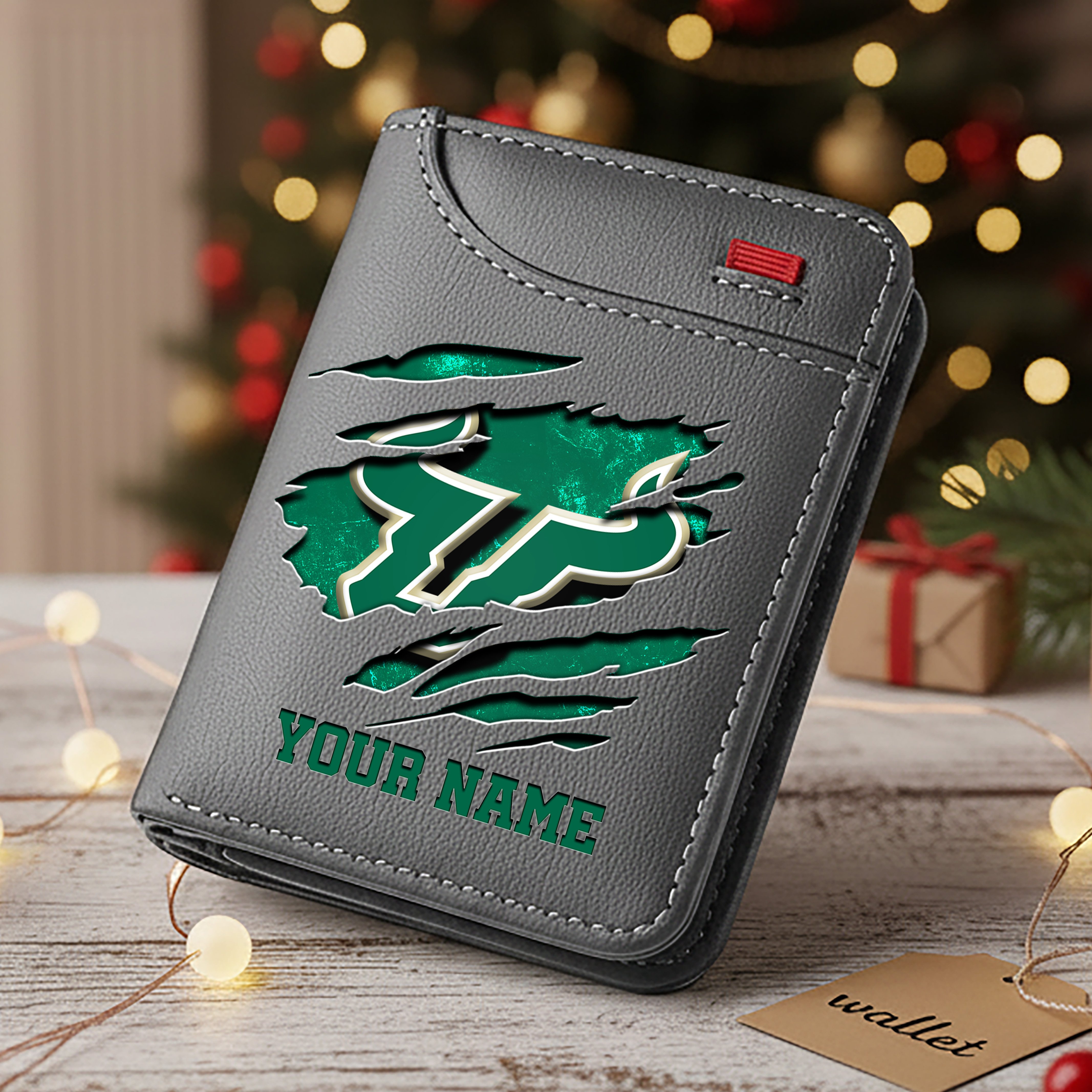 Alternative view of South Florida Bulls Men Wallet Custom Your Name, Football Team Men Wallet For Fans, Gifts For Football Lovers EHIVM-11194526A