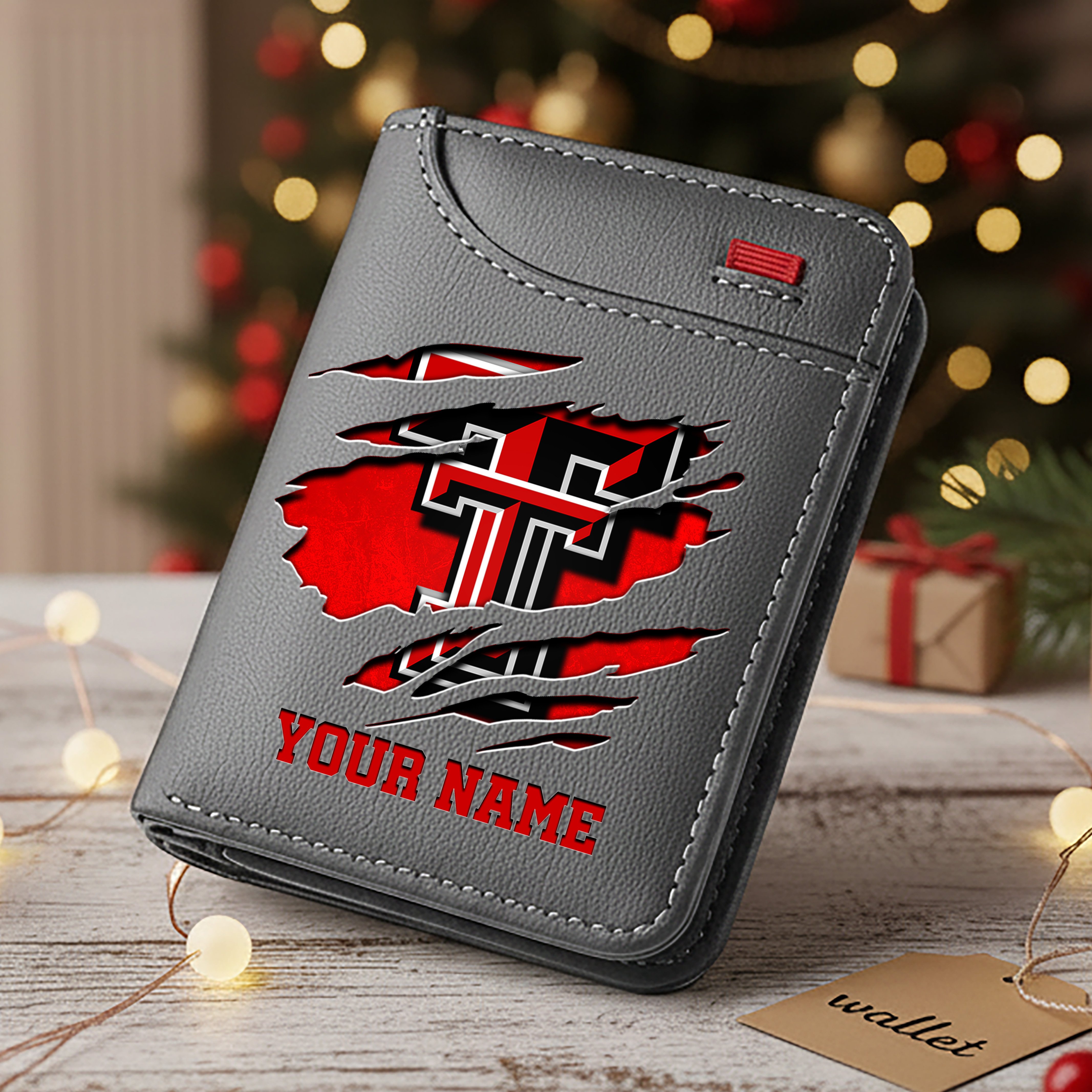 Alternative view of Texas Tech Red Raiders Men Wallet Custom Your Name, Football Team Men Wallet For Fans, Gifts For Football Lovers EHIVM-11194526A