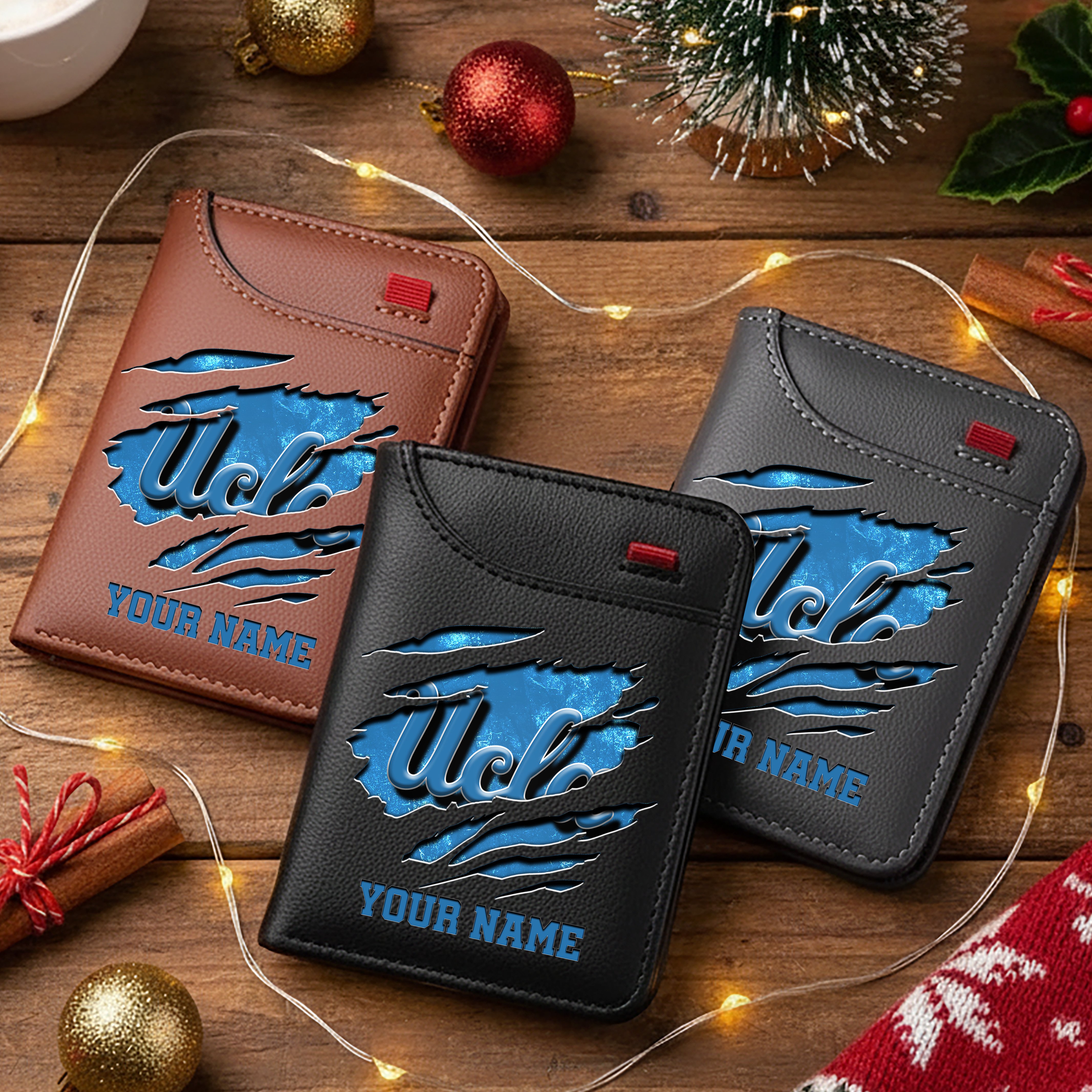 UCLA Bruins Men Wallet Custom Your Name, Football Team Men Wallet For Fans, Gifts For Football Lovers EHIVM-11194526A