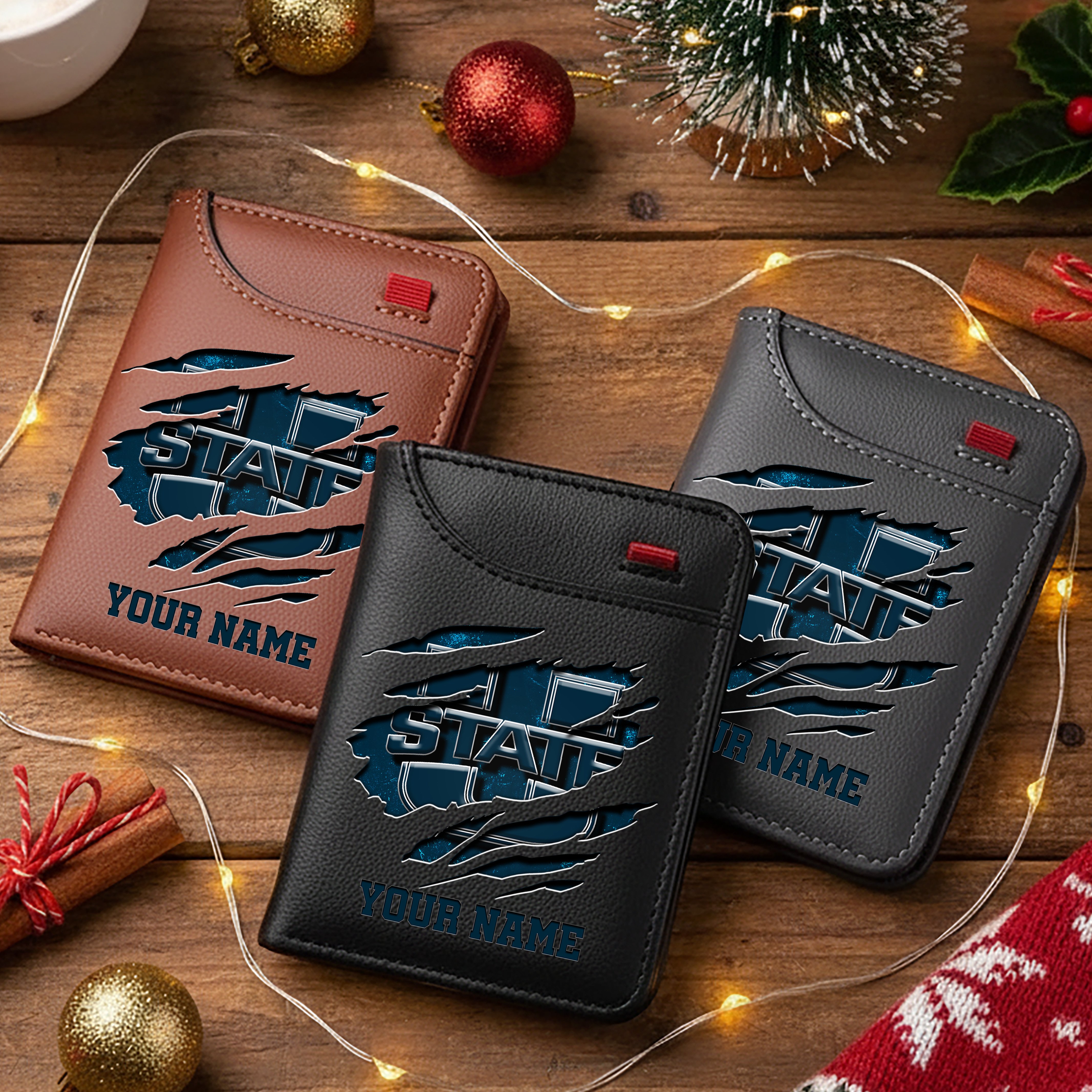 Utah State Aggies Men Wallet Custom Your Name, Football Team Men Wallet For Fans, Gifts For Football Lovers EHIVM-11194526A