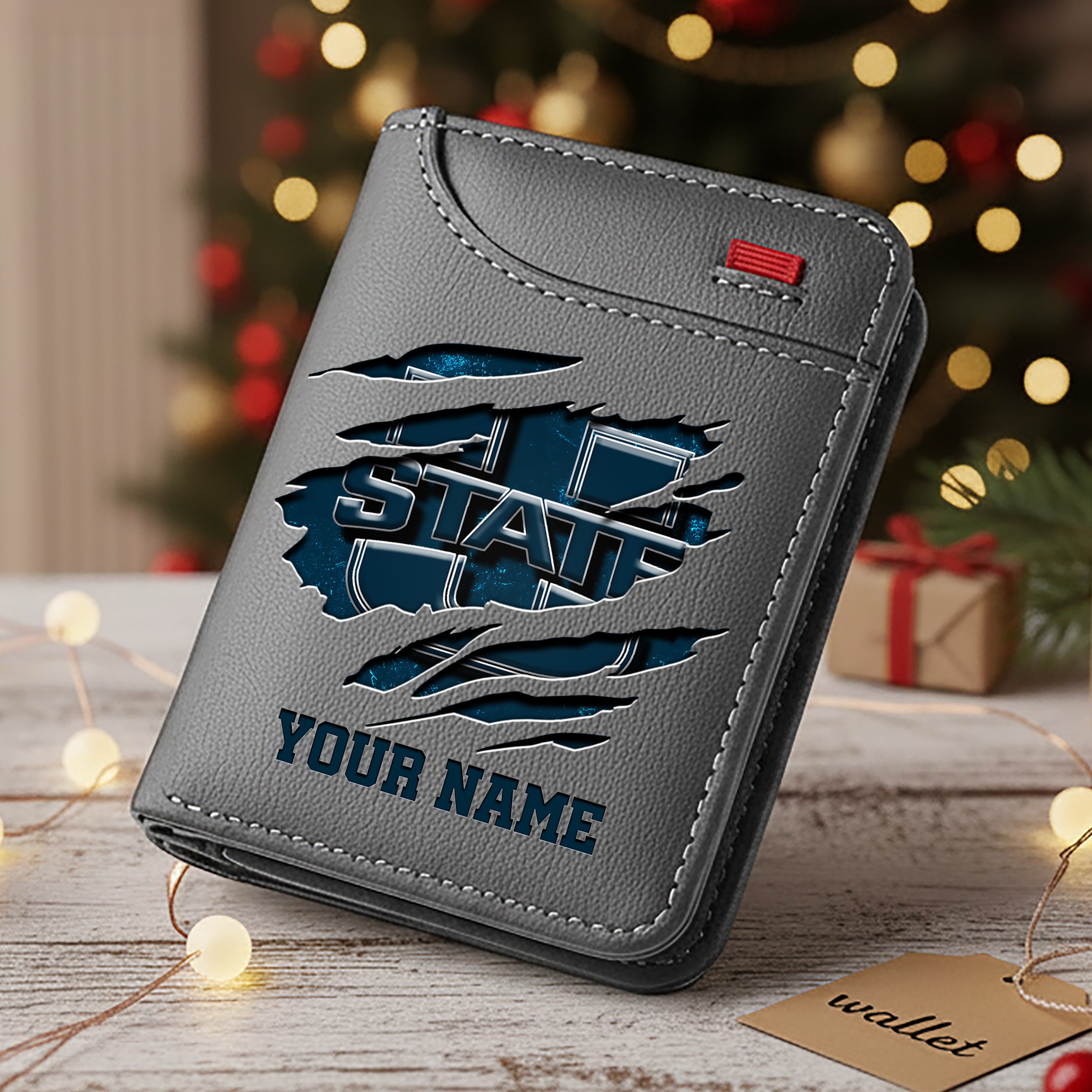 Alternative view of Utah State Aggies Men Wallet Custom Your Name, Football Team Men Wallet For Fans, Gifts For Football Lovers EHIVM-11194526A