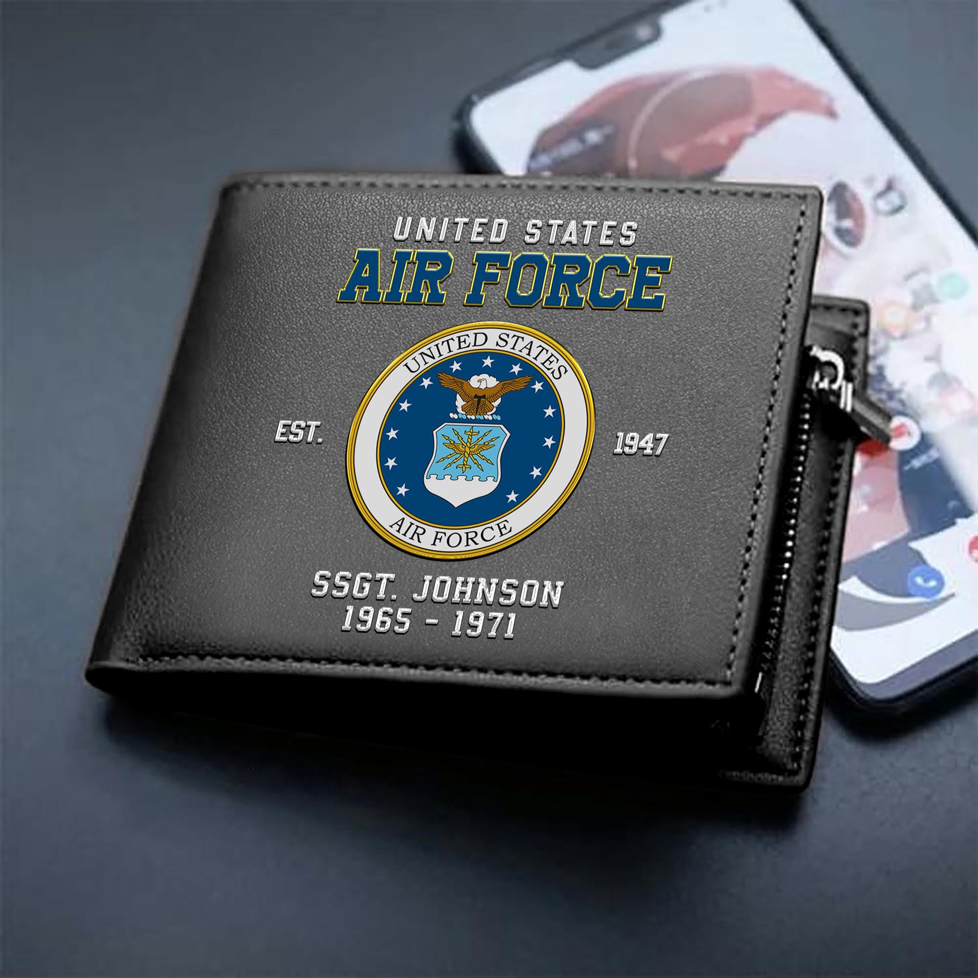 Alternative view of U.S. Air Force Custom Your Name, Rank And Year, US Military Wallet For Soldiers, Military Gifts For Him EHIVM-11274609
