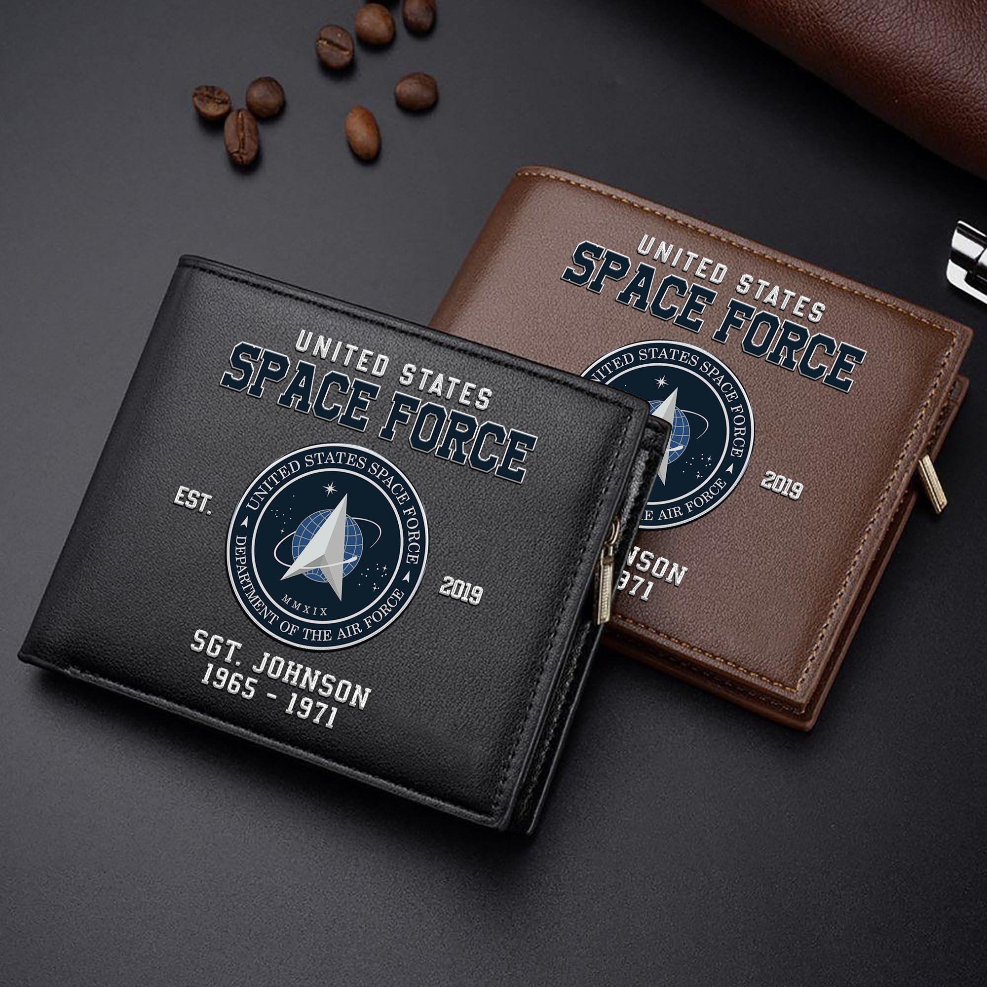 U.S. Space Force Custom Your Name, Rank And Year, US Military Wallet For Soldiers, Military Gifts For Him EHIVM-11274609