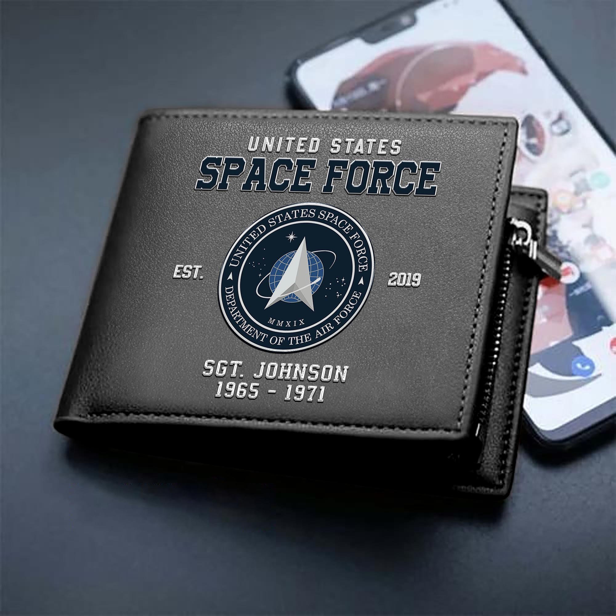 Alternative view of U.S. Space Force Custom Your Name, Rank And Year, US Military Wallet For Soldiers, Military Gifts For Him EHIVM-11274609