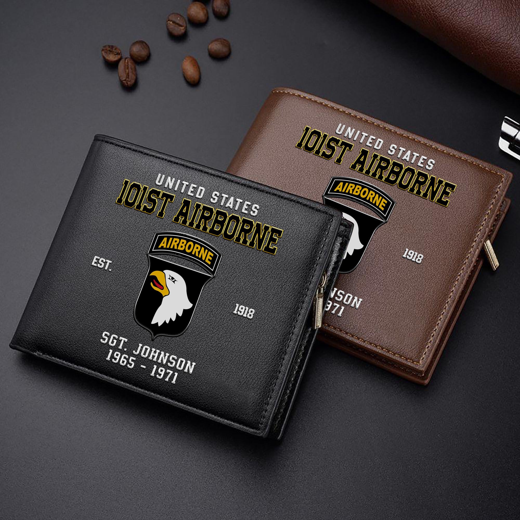101st Airborne Division Custom Your Name, Rank And Year, US Military Wallet For Soldiers, Military Gifts For Him EHIVM-11274609
