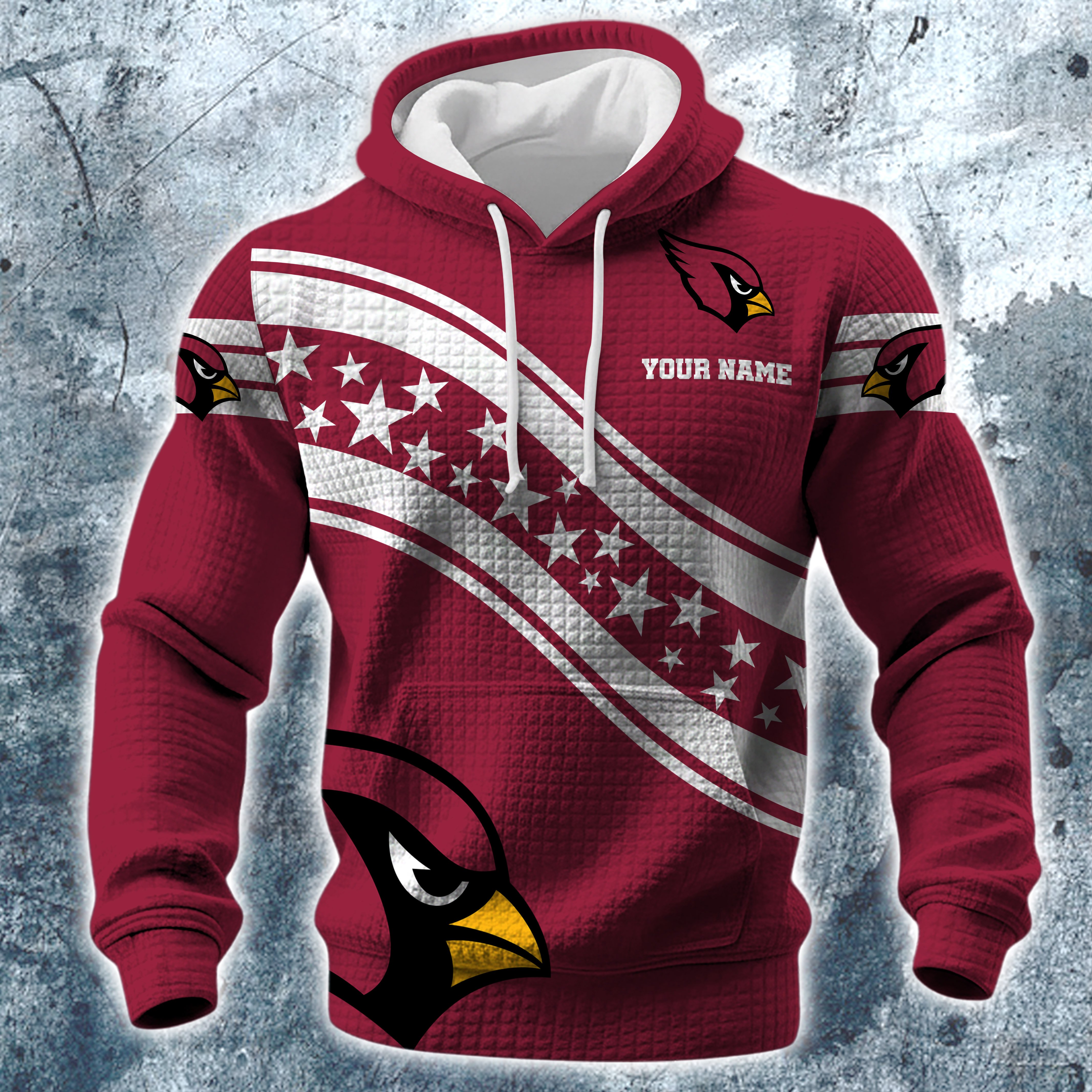 Alternative view of Arizona Cardinals Print Checkered Fabric Hooded Sweatshirt Custom Your Name, Gift For Sport EHIVM-10314338N