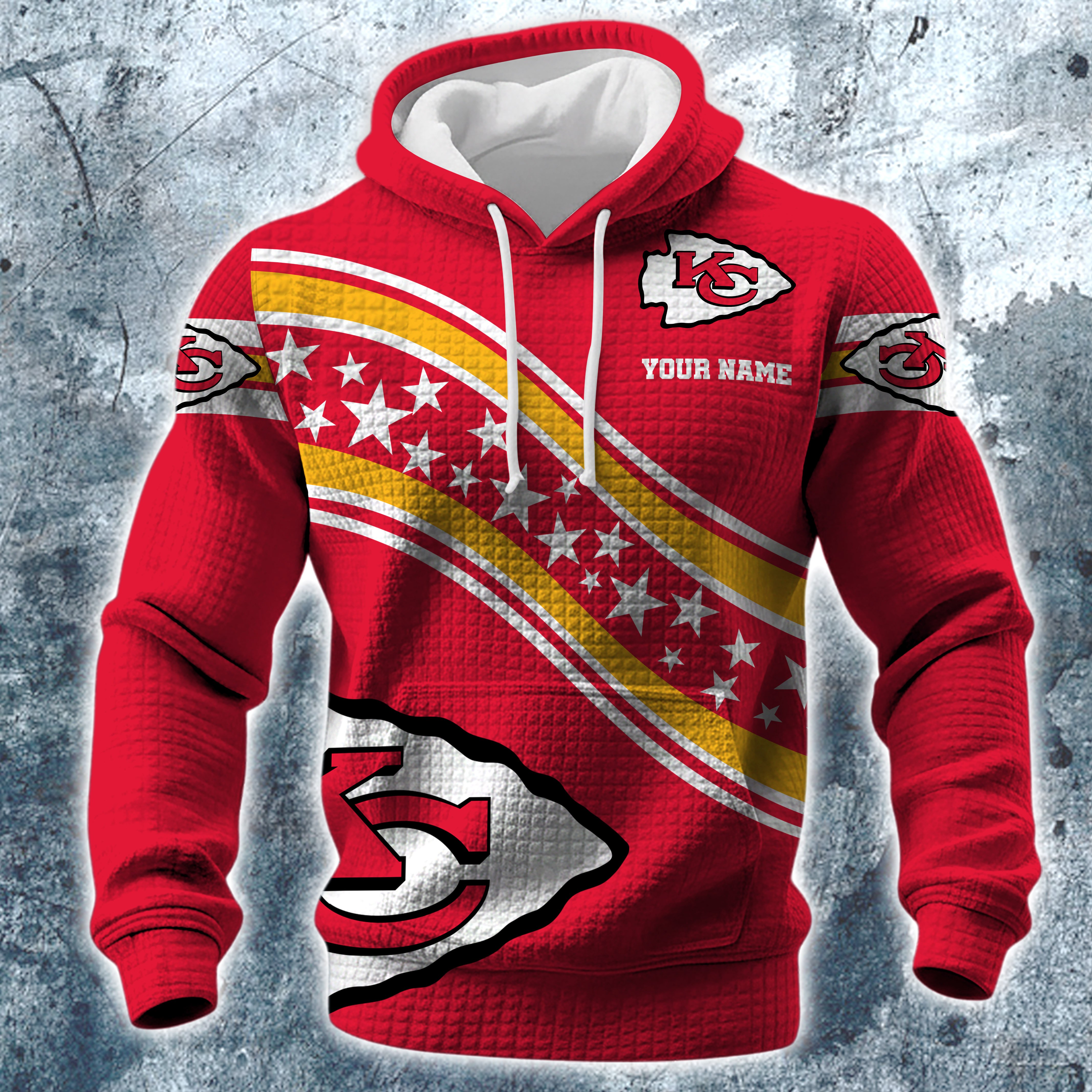 Alternative view of Kansas City Chiefs Print Checkered Fabric Hooded Sweatshirt Custom Your Name, Gift For Sport EHIVM-10314338N