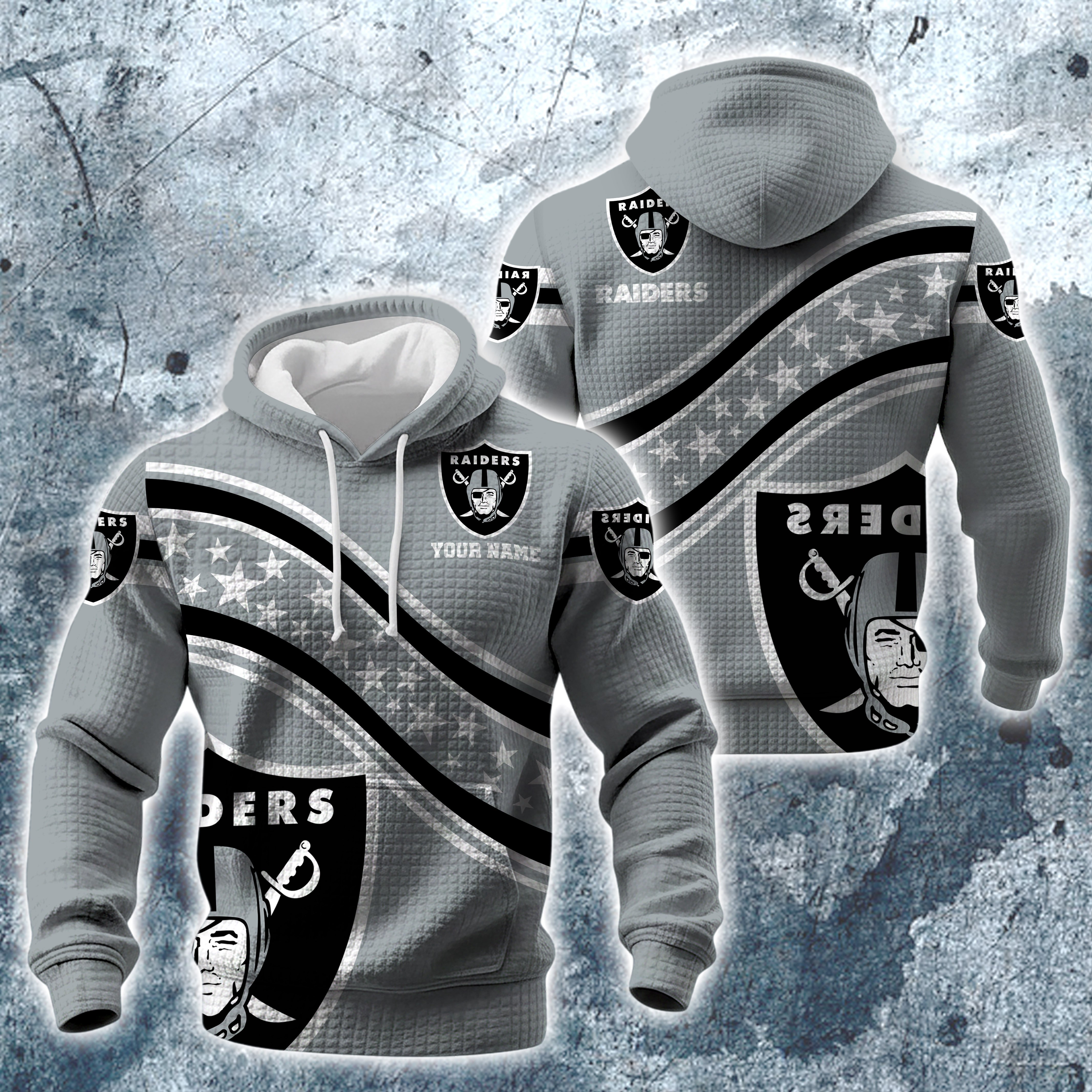 Las Vegas Raiders Print Checkered Fabric Hooded Sweatshirt Custom Your Name, Gift For Sport EHIVM-10314338N